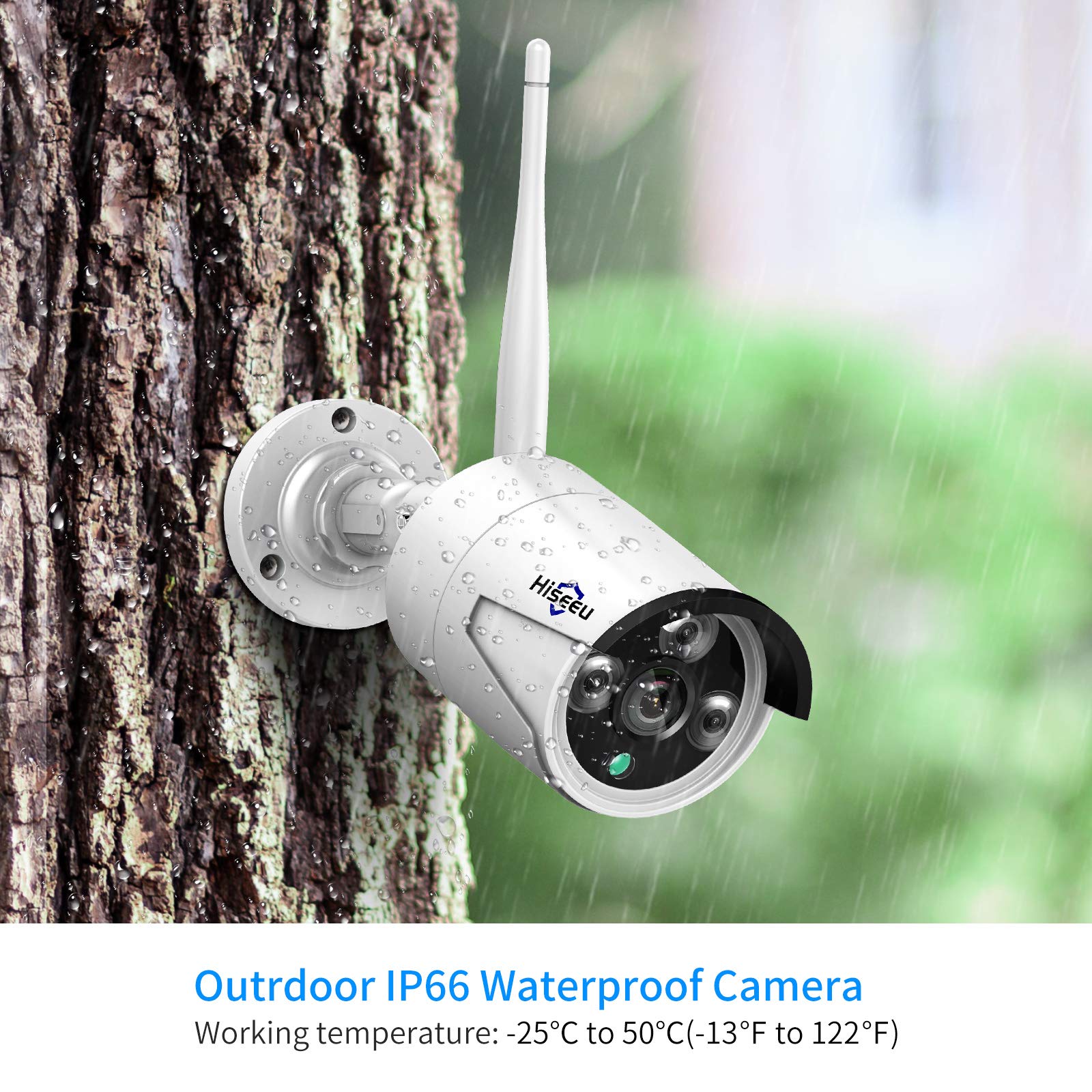 Hiseeu 2K Wireless Security Camera System - 10CH NVR Kit with 8Pcs 3MP WiFi Surveillance Cameras for Home Indoor/Outdoor Use | Night Vision, Waterproof, Motion Detection | Includes 3TB Hard Drive & DC Power | Perfect for Home Security, Baby Monitoring & Business Surveillance