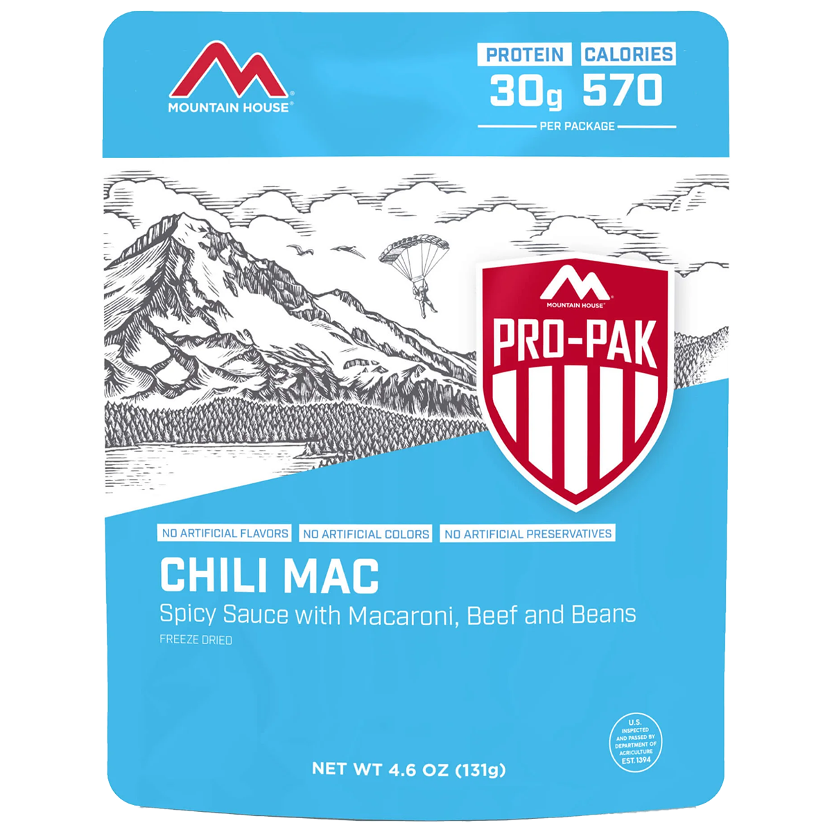 Chili Mac Beef Pro Pak - Premium Instant Meal for Camping, Hiking & Emergency Food Supply | Quick & Easy Comfort Food