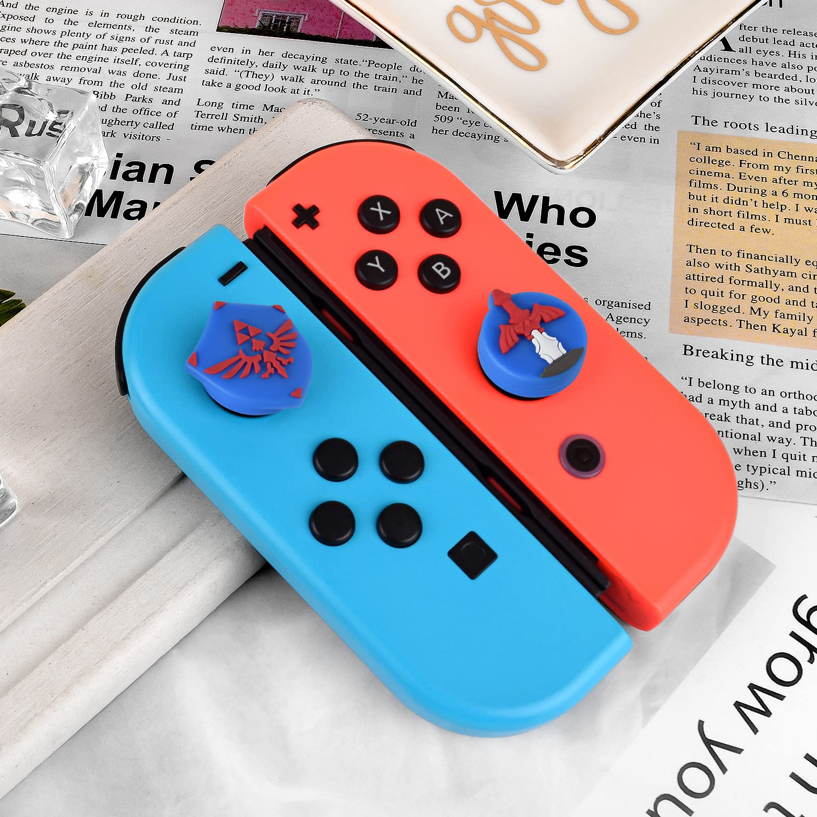 DLseego Thumb Grip Cover for Nintendo Switch/Switch Lite/OLED - Anti-Slip Silicone Joystick Cap Compatible with Joy-Con Controllers (Blue) | Ergonomic Design for Enhanced Gaming Comfort & Precision