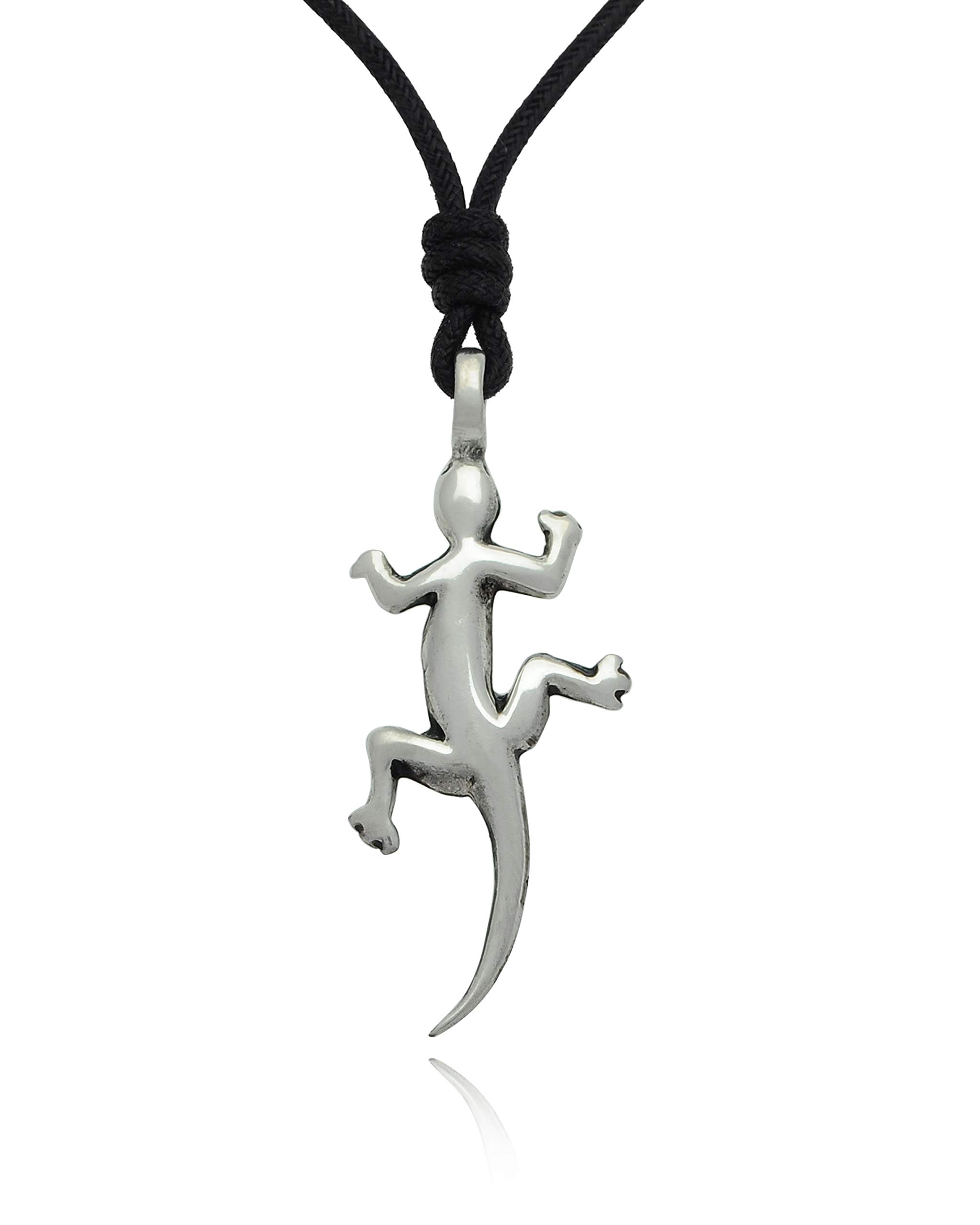 Lizard Silver Pewter Charm Necklace - Stylish Jewelry for Nature Lovers