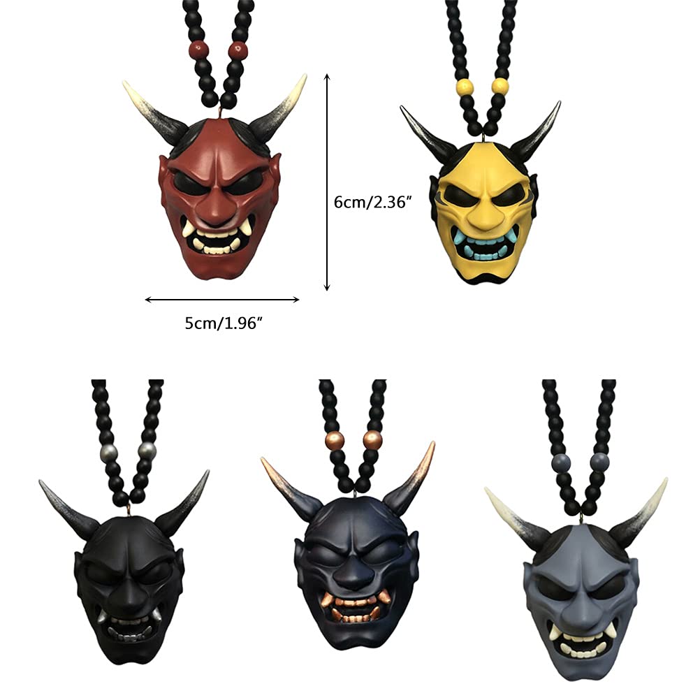 Japanese Samurai Helmet Oni Car Hanging Pendant - Unique Rear View Mirror Charm for Car Decor, Fashion Auto Accessories | Perfect for Car Enthusiasts, Anime Fans & Japanese Culture Lovers