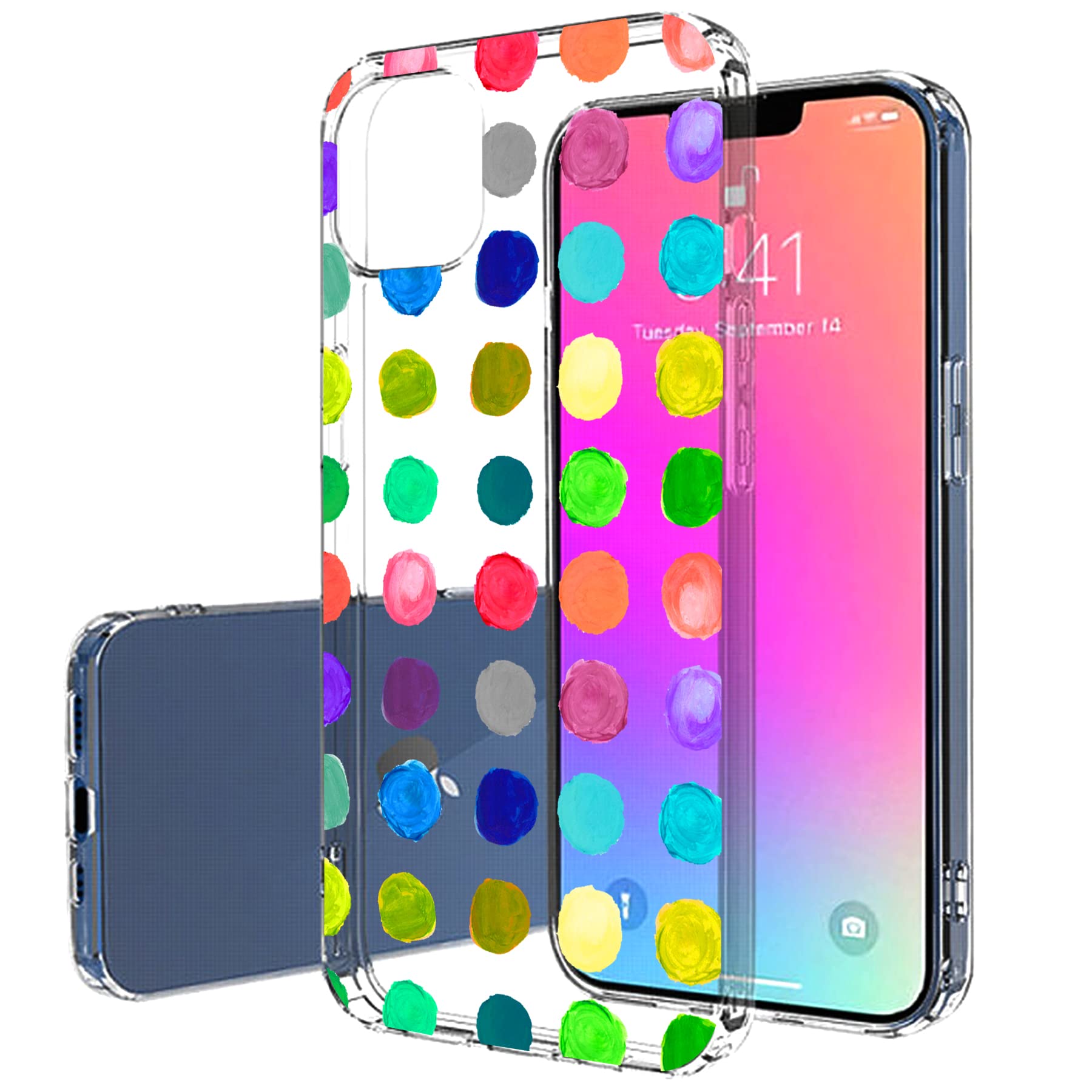 Ultra Slim iPhone 13 Pro Max Case - Lightweight TPU Gel Cover with Polka Dot Design | Anti-Scratch Protection | Made in USA | Perfect for Everyday Use & Travel Protection