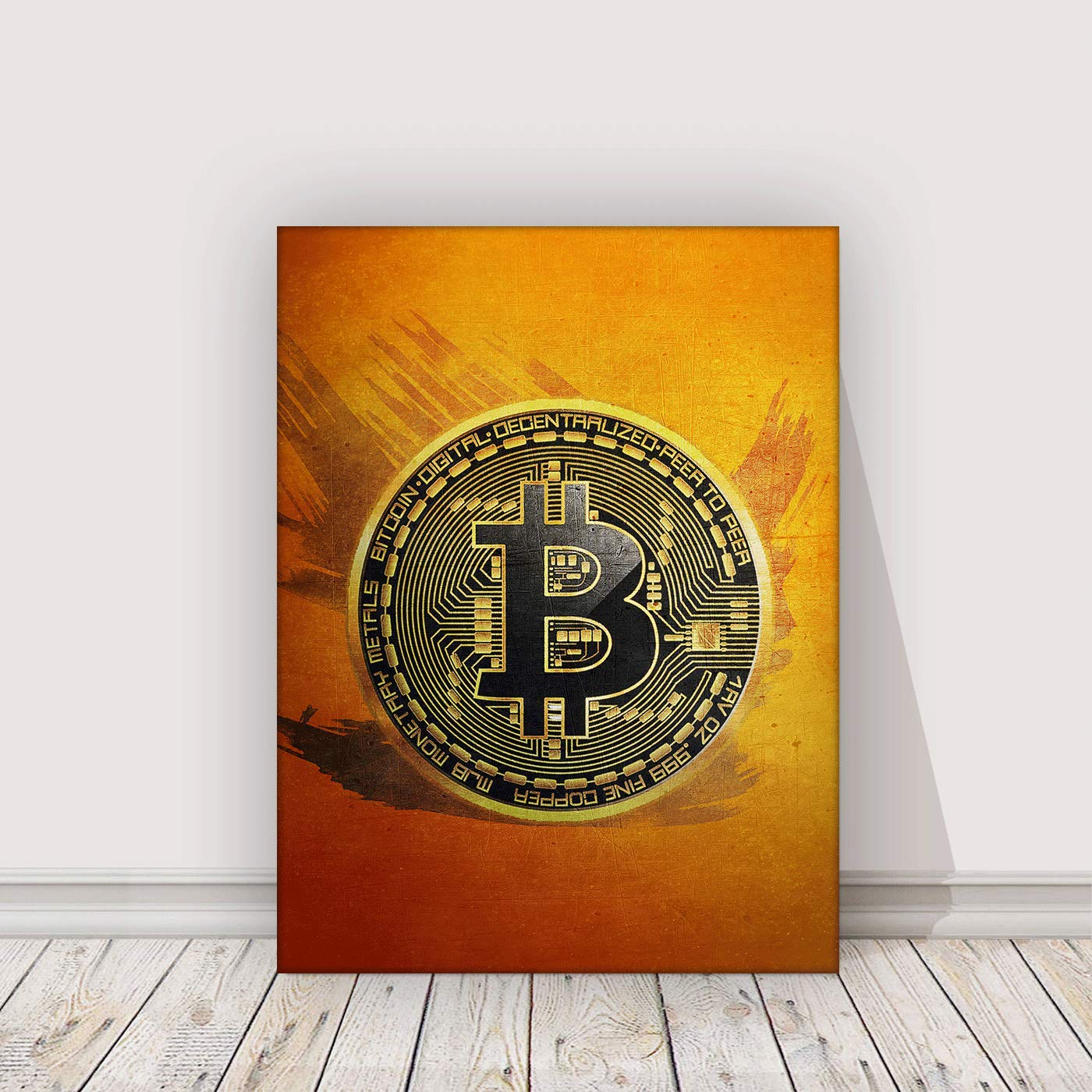 Bitcoin Wall Art Canvas Print - Motivational 'HODL' Crypto BTC Office & Home Decor - Modern Inspirational Art for Cryptocurrency Traders & Investors - 40x30 Inches - Perfect for Trading Rooms, Home Offices & Man Caves