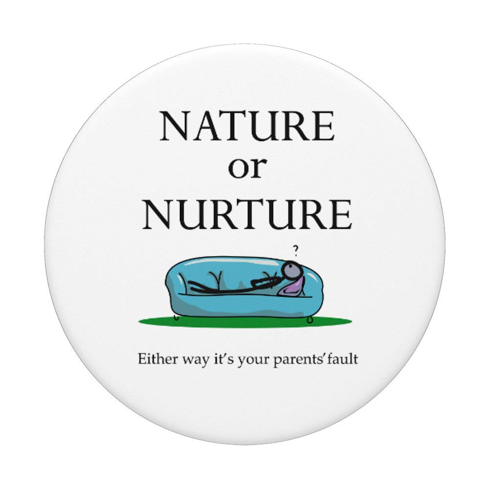 Funny Psychology Psychologist PopSockets PopGrip - Swappable Phone & Tablet Grip | Nature vs Nurture Design | Perfect for Students, Therapists & Science Lovers
