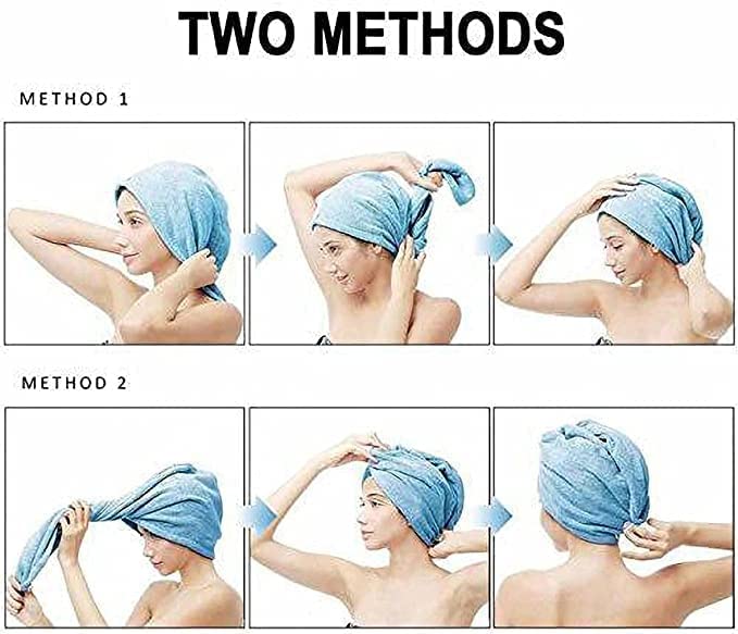 Aishu Quick-Dry Hair Wrap - 400 GSM Super Absorbent Microfiber Hair Towel for Fast Drying, Salon & Home Use (Multicolor, Pack of 1) - Perfect for Post-Shower, Styling & Protecting Hair While Sleeping