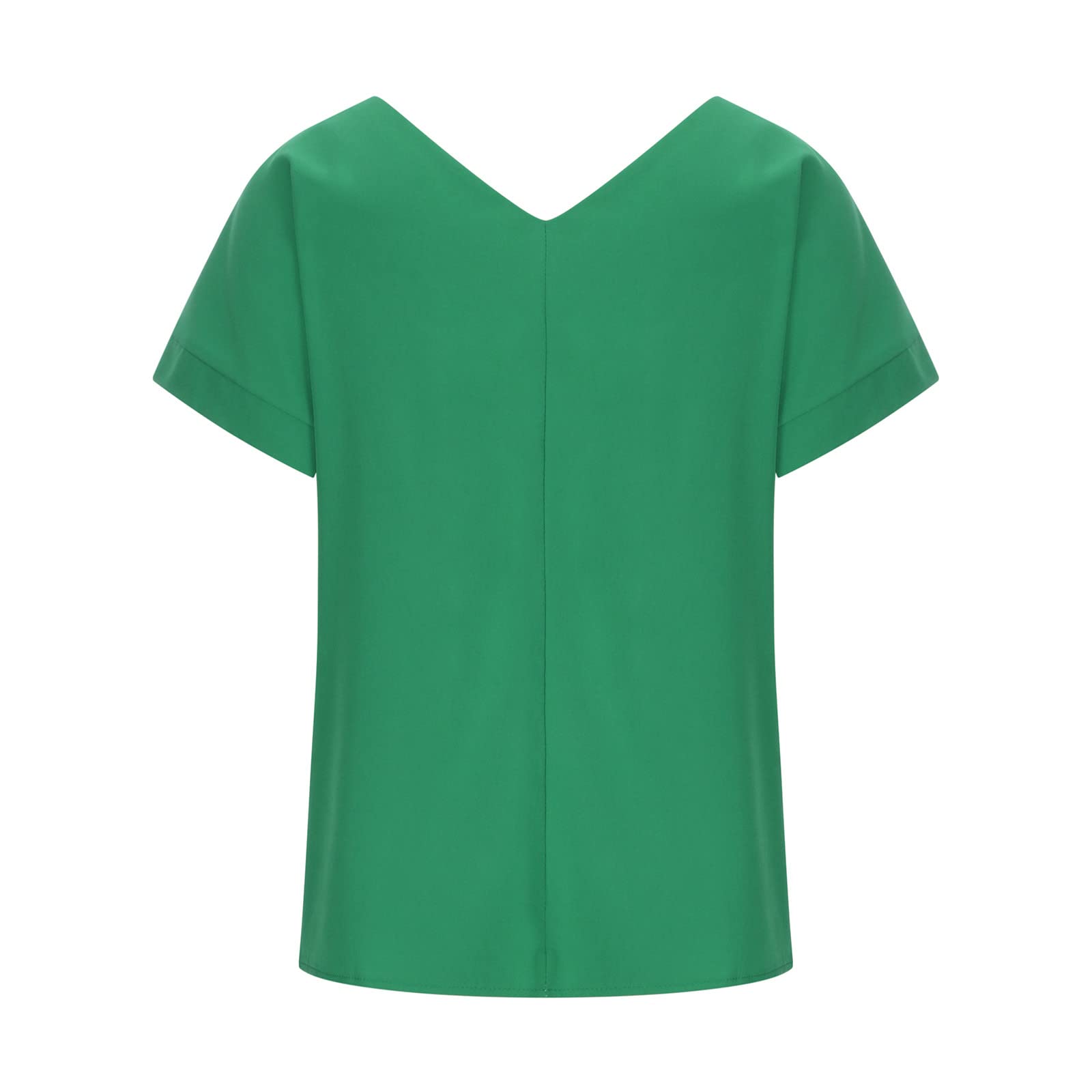 Women's Summer T-Shirts - Short Sleeve V-Neck Casual Blouse, Trendy Loose Fit Solid Color Tees for Everyday Wear & Outfits