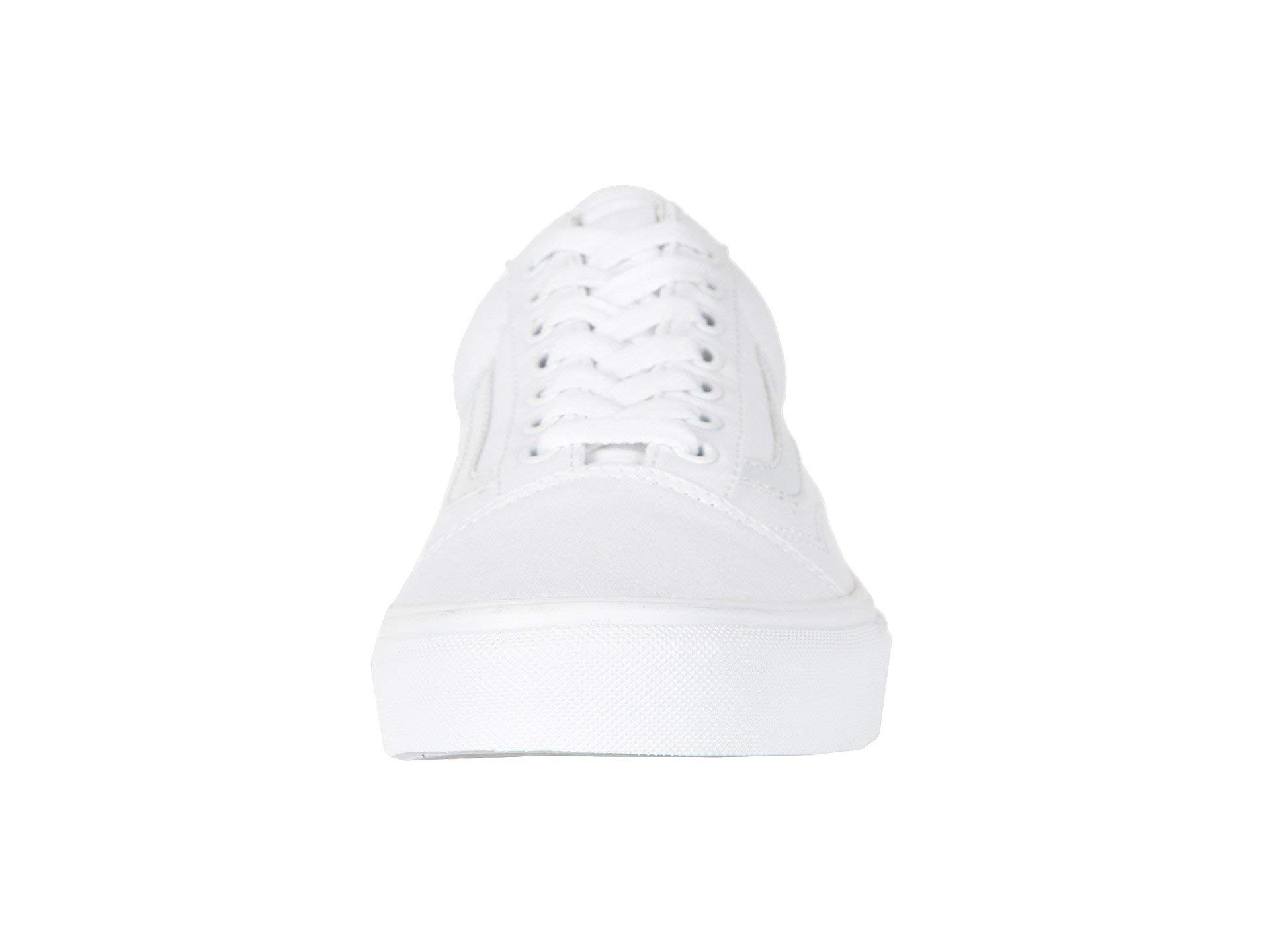 Vans Old Skool Women's Skateboarding Sneakers - White Canvas Shoes Size 7.5 Women/6 Men - Casual Streetwear & Skateboarding Fashion for Everyday Wear