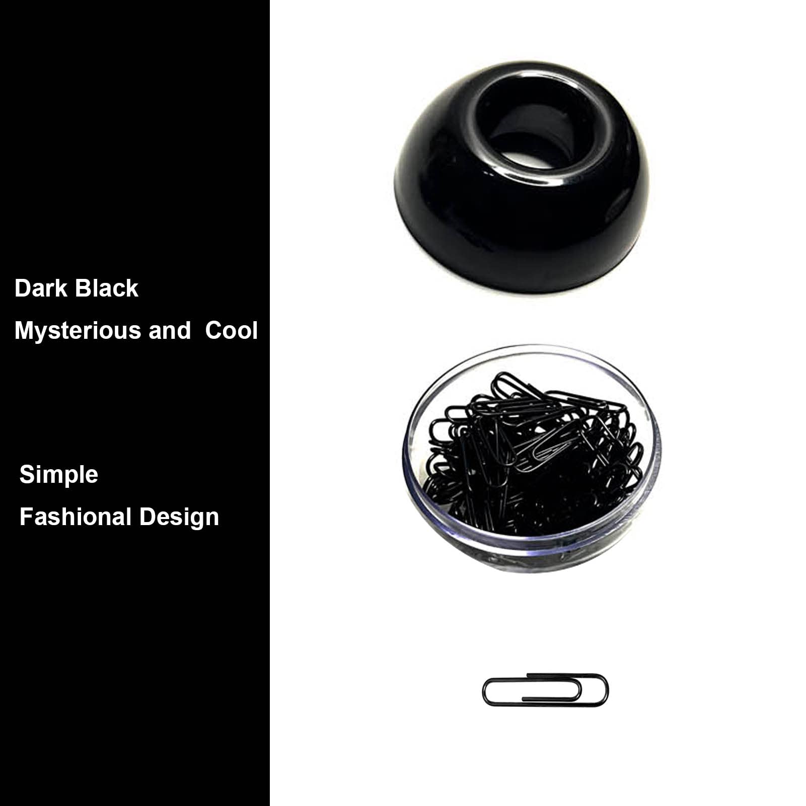 Black Paper Clips 100pcs - 1.1 Inch Magnetic Paper Clip Holder for Office Desk Organizer | Perfect for Document Filing, School Projects & Office Supplies Organization