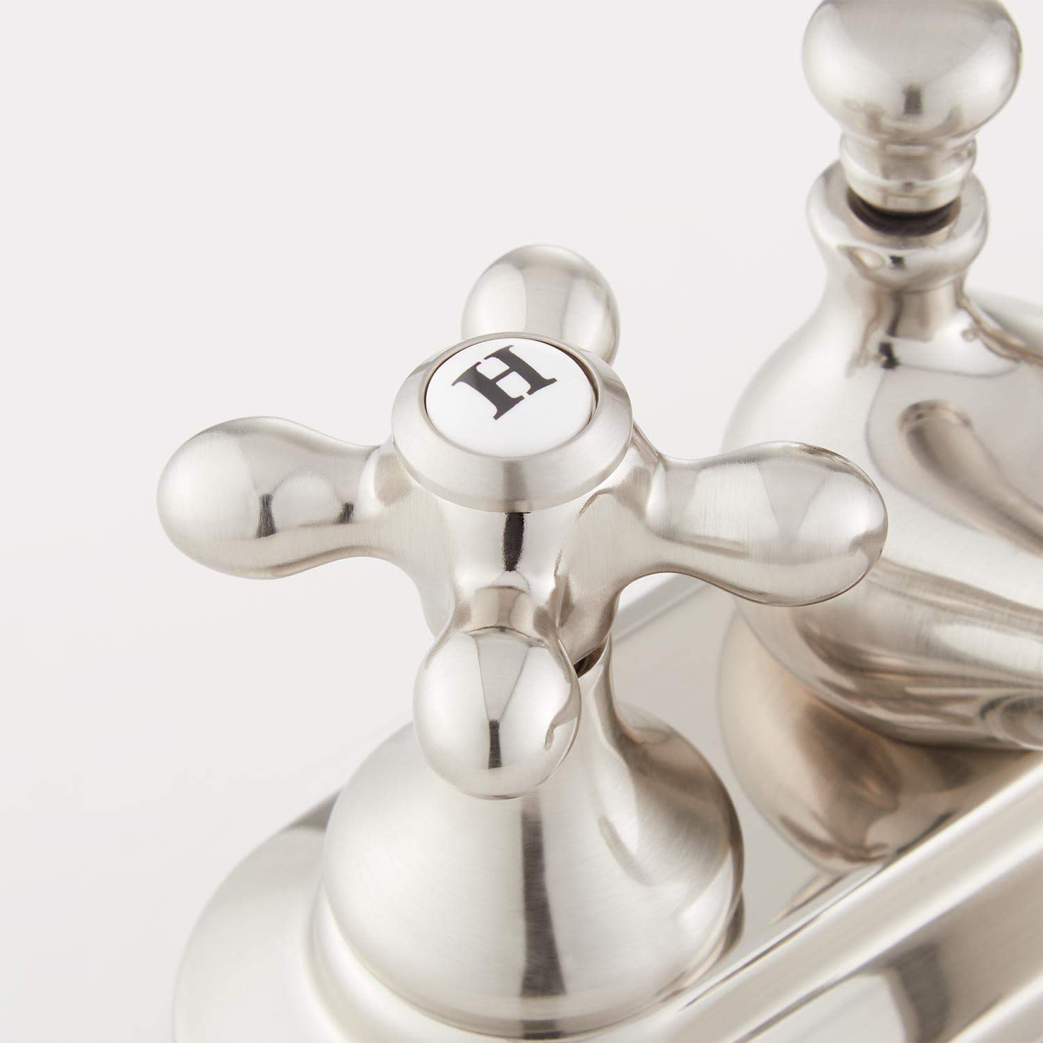 Signature Hardware 158294 1.2 GPM Centerset Bathroom Faucet with Metal Cross Handles & Pop-up Drain - Chrome Finish | Perfect for Bathroom Vanities, Guest Baths & Powder Rooms
