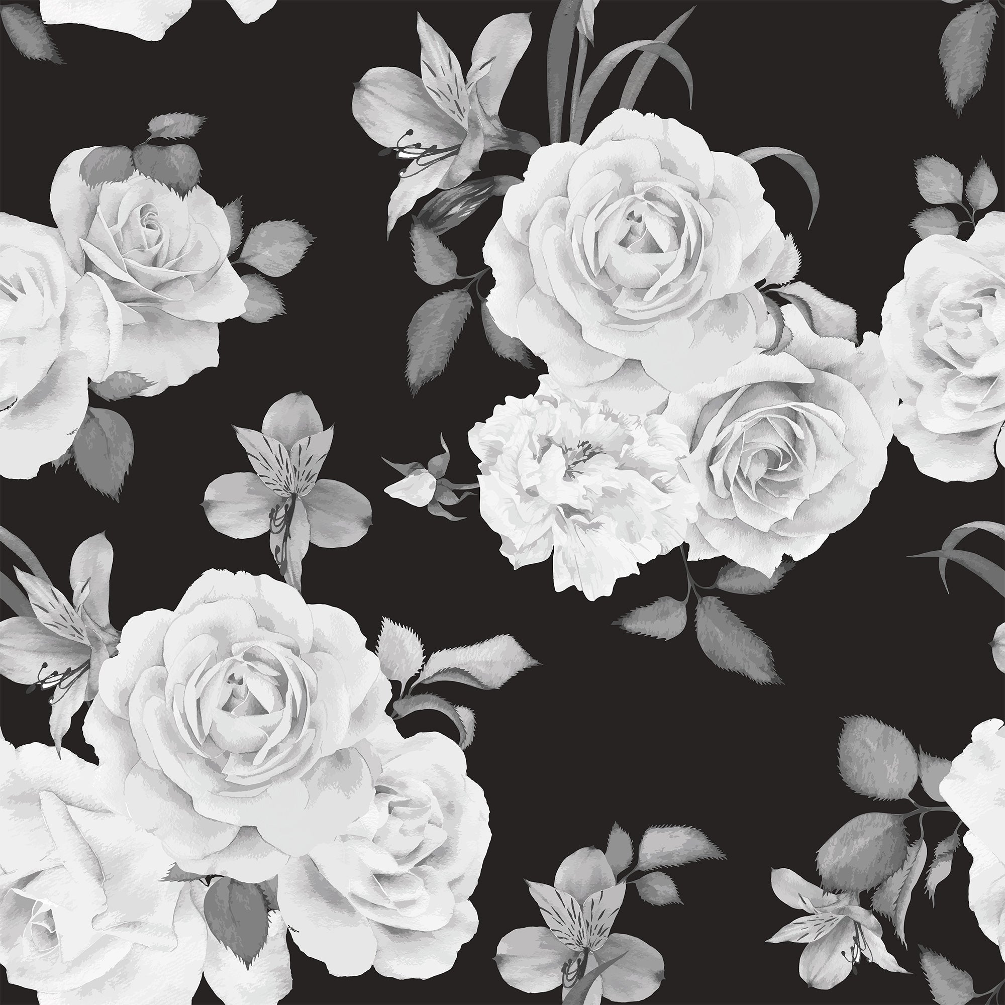 Floral Bathroom Wallpaper Sample - Waterproof & Peel-and-Stick - Designer Collection 003 for Home Decor & DIY Projects