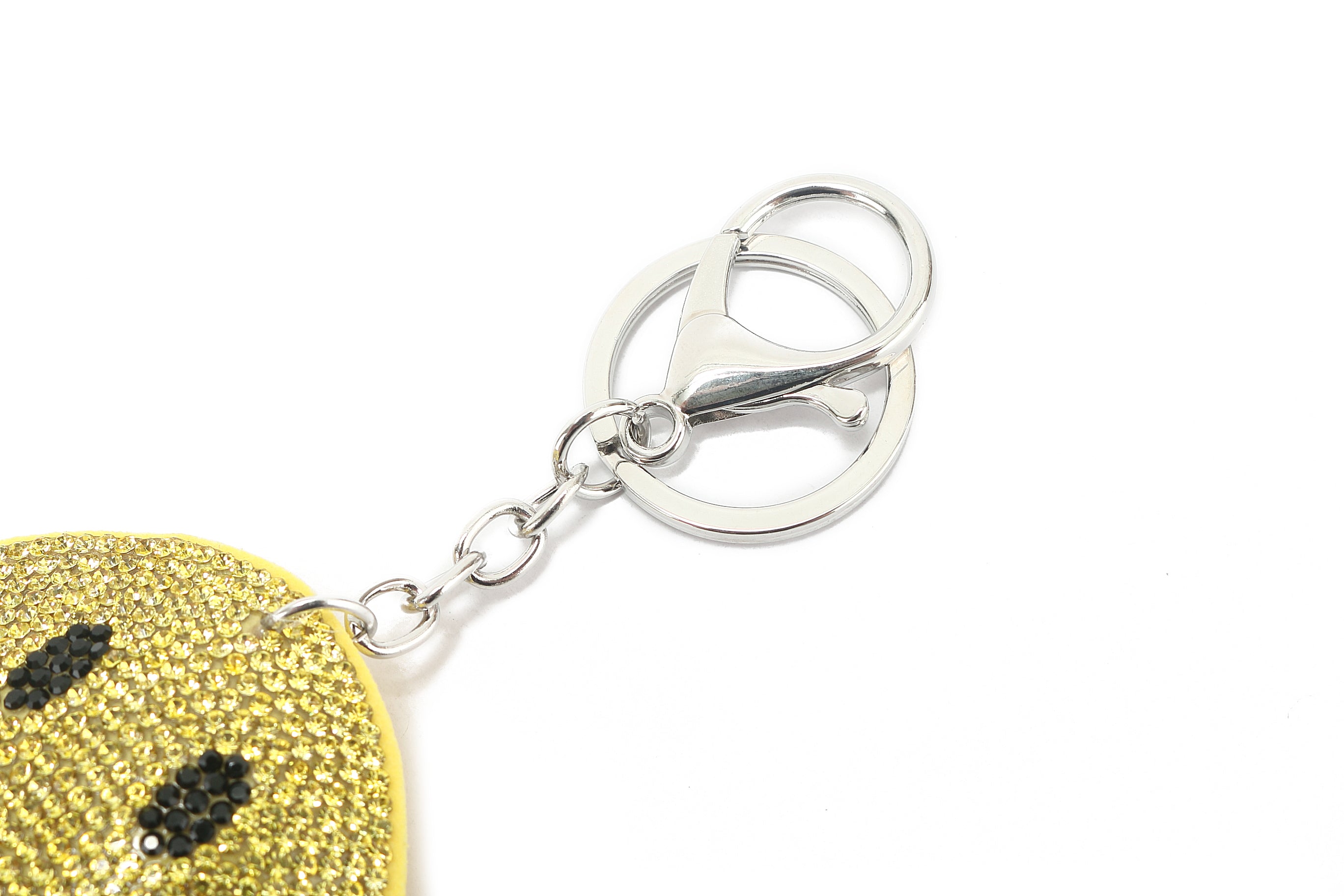 Crystal Smiley Face Yellow Bag Charm - Cute & Stylish Accessory for Handbags, Backpacks, and Keychains | Perfect Gift for Women & Girls