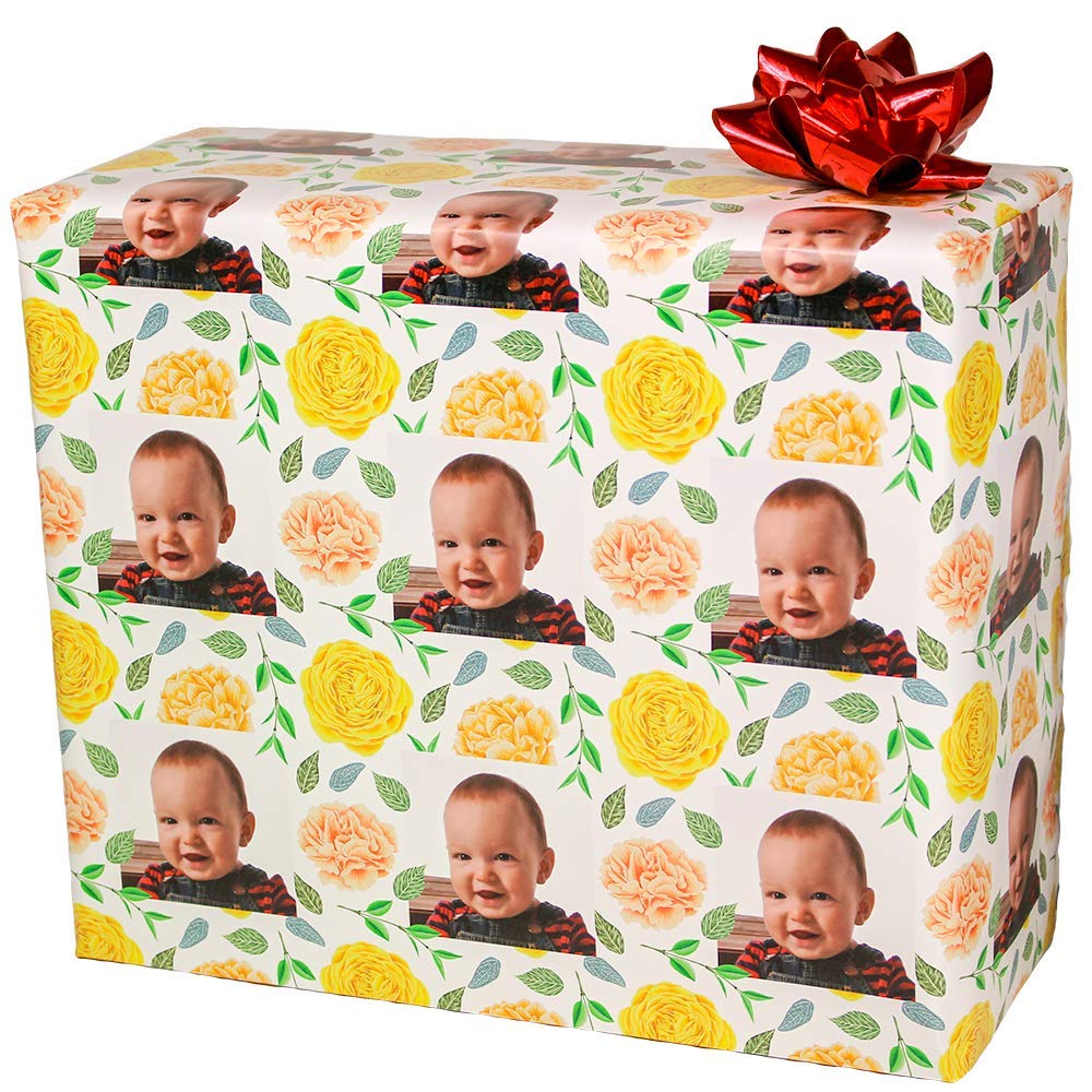 Personalized Gift Wrapping Paper - Custom Birthday Wrapping Paper for Men, Women & Kids - Colorful Unique Cute Design - Perfect for Birthdays, Holidays & Special Occasions