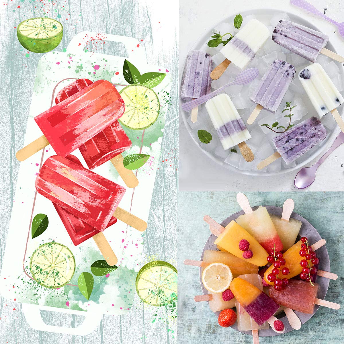 BPA-Free Silicone Popsicle Molds - 10 Cavity Cone Shaped Ice Pop Maker with Sticks & Funnel for Homemade Frozen Treats - Perfect for Summer Parties, Kids Snacks & Healthy Dessert Making