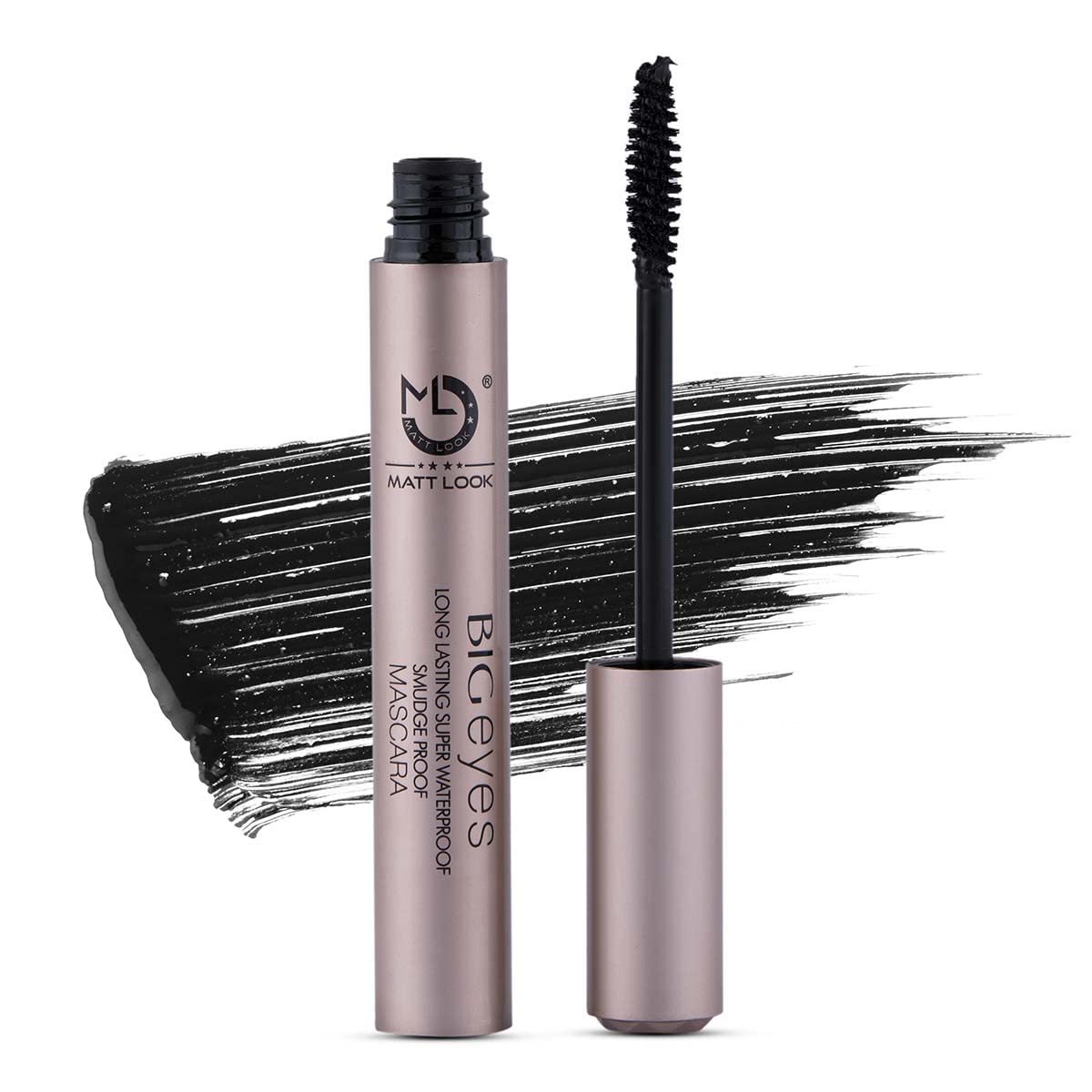 MATT LOOK Big Eyes Long Lasting Super Waterproof Smudge Proof Mascara - Jet Black Volumizing Mascara with Quick Drying Formula (9ml) | Easy to Apply & Portable | Perfect for Daily Wear, Parties & Special Occasions