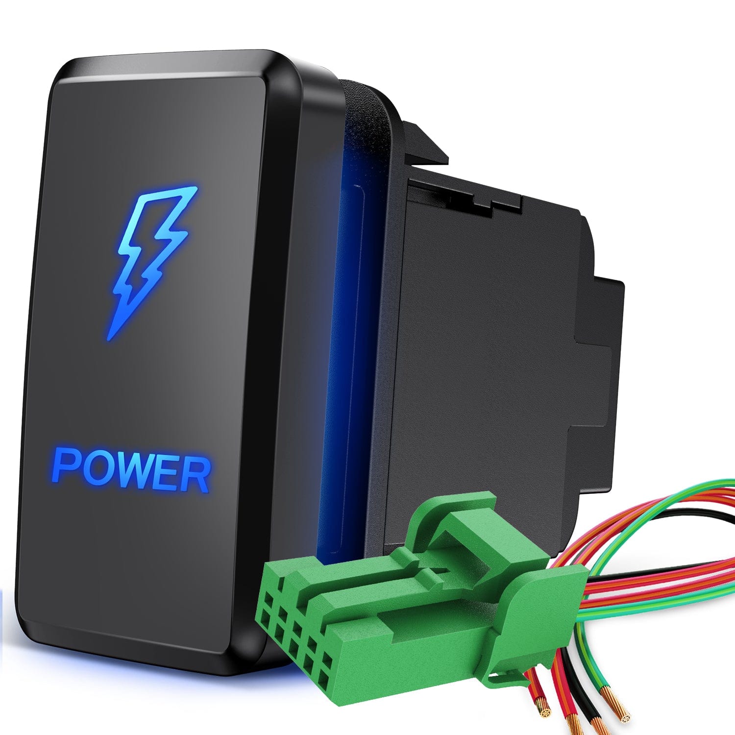Toyota 12V Power Push Button ON/OFF Switch with Connector Wire Kit - Perfect for Car Modifications, Off-Road Vehicles & Marine Applications