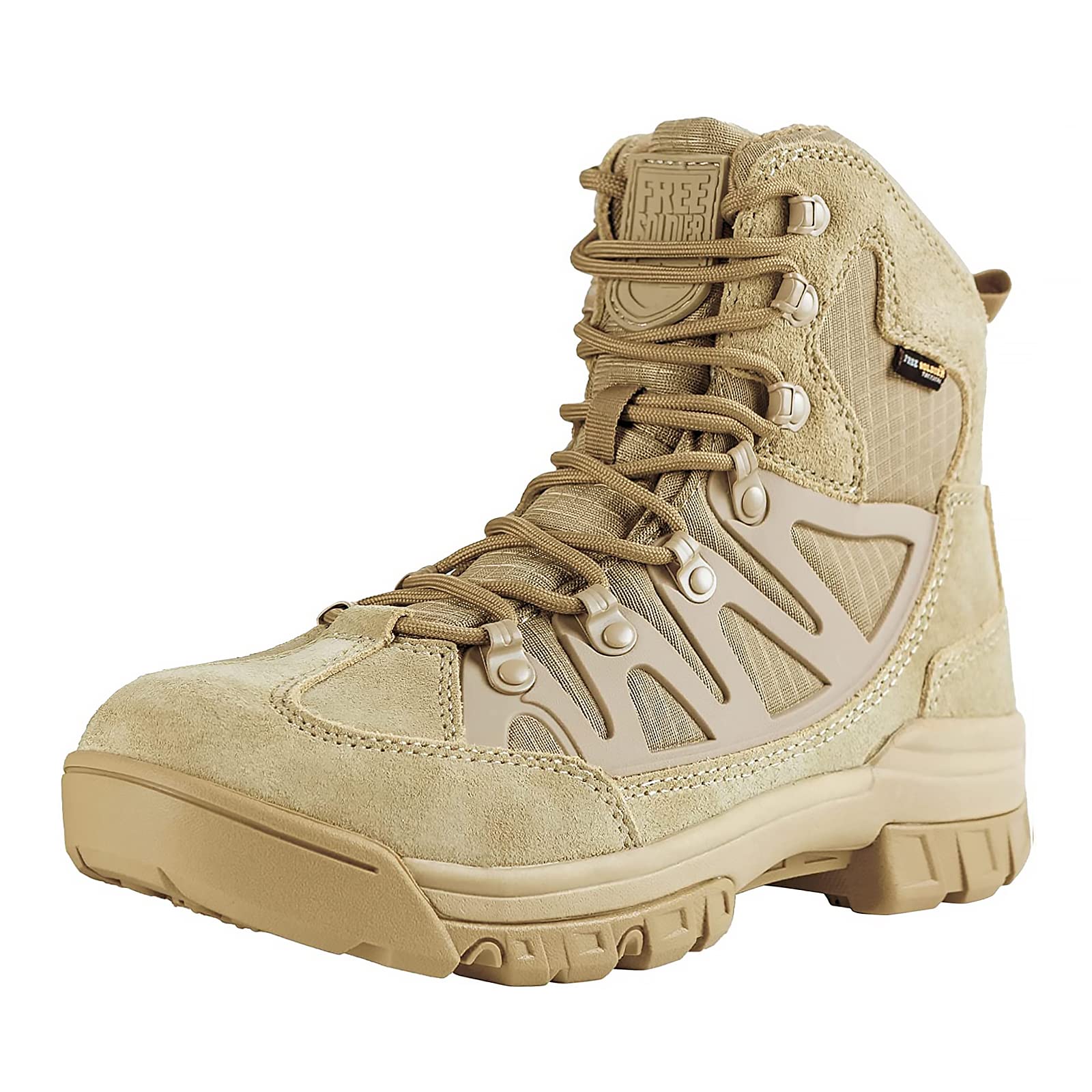 FREE SOLDIER Men's Tactical Waterproof Lightweight Hiking Boots - Military Combat & Work Boots for Outdoor Adventures, Hunting & Heavy Duty Jobs