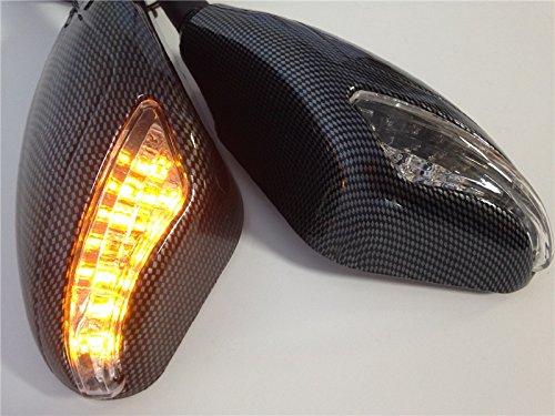 Yellow LED Turn Signal Mirrors for Triumph Daytona 675R/600/650 & Trophy - Enhanced Visibility & Safety - Perfect for Night Riding & Urban Commuting
