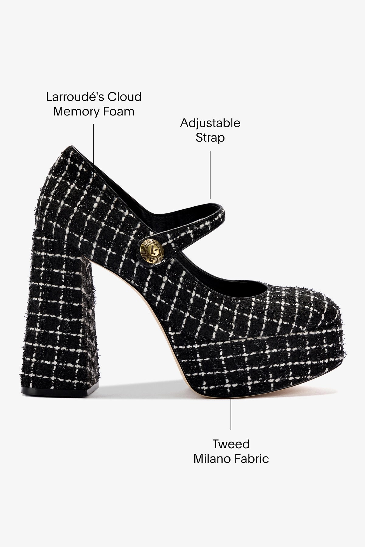 Emma Pump in Black Tweed - Classic Women's Dress Shoes for Office, Wedding & Formal Events | Comfortable Heels for Professional & Evening Wear