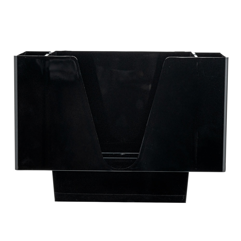 Bar Lux Black Plastic Condiment Caddy & Napkin Holder - 3 Compartments Organizer (8