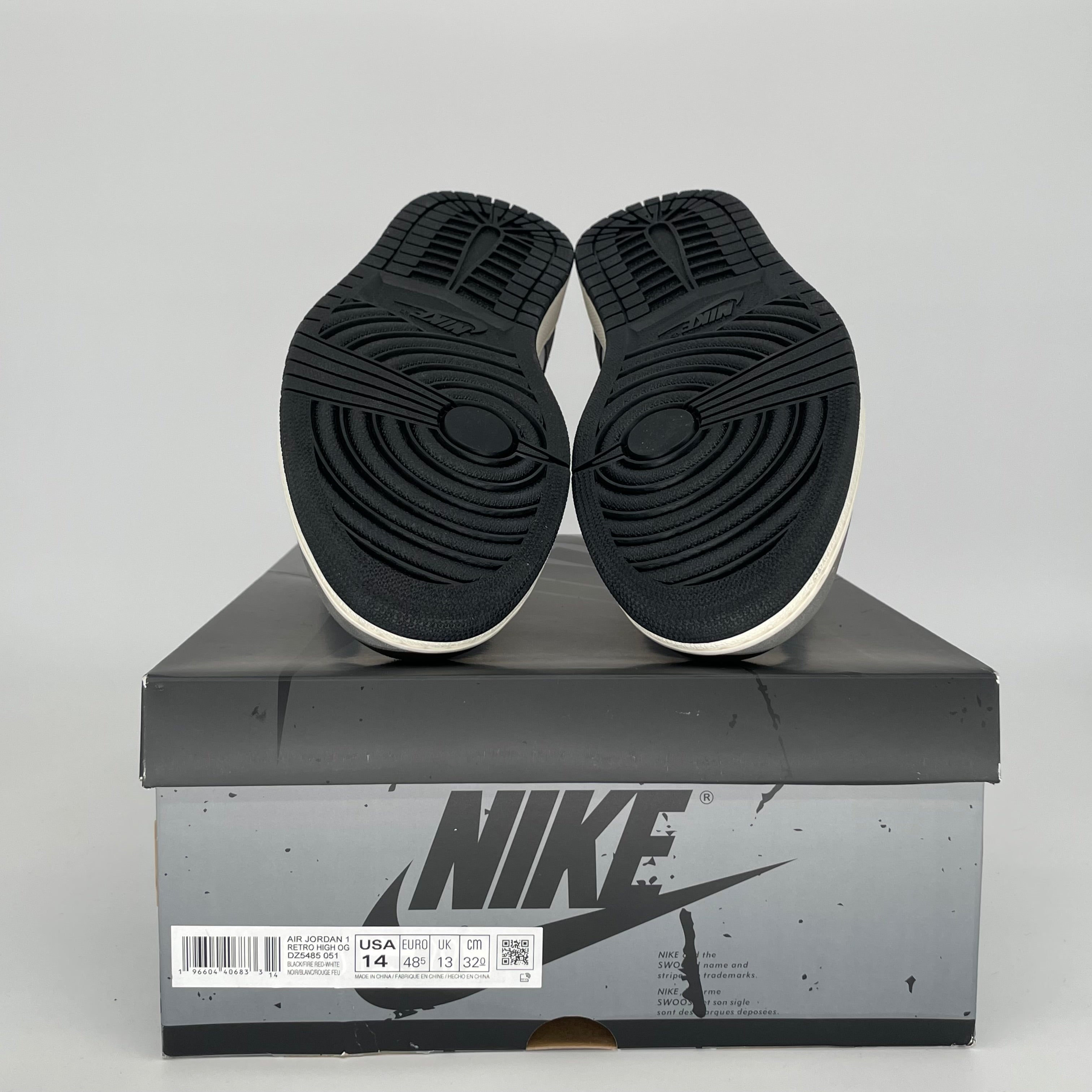 AIR JORDAN 1 WASHED BLACK MEN'S BASKETBALL SHOES SIZE 14 - DZ5485-051 | Retro High-Top Sneakers for Casual Wear, Street Fashion & Basketball Games