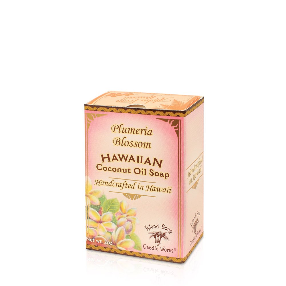 Handmade Coconut Soap with Plumeria Scent by Island Soap & Candle Works - Natural Moisturizing Bar Soap for Dry Skin, Perfect for Bath, Shower & Gift Giving