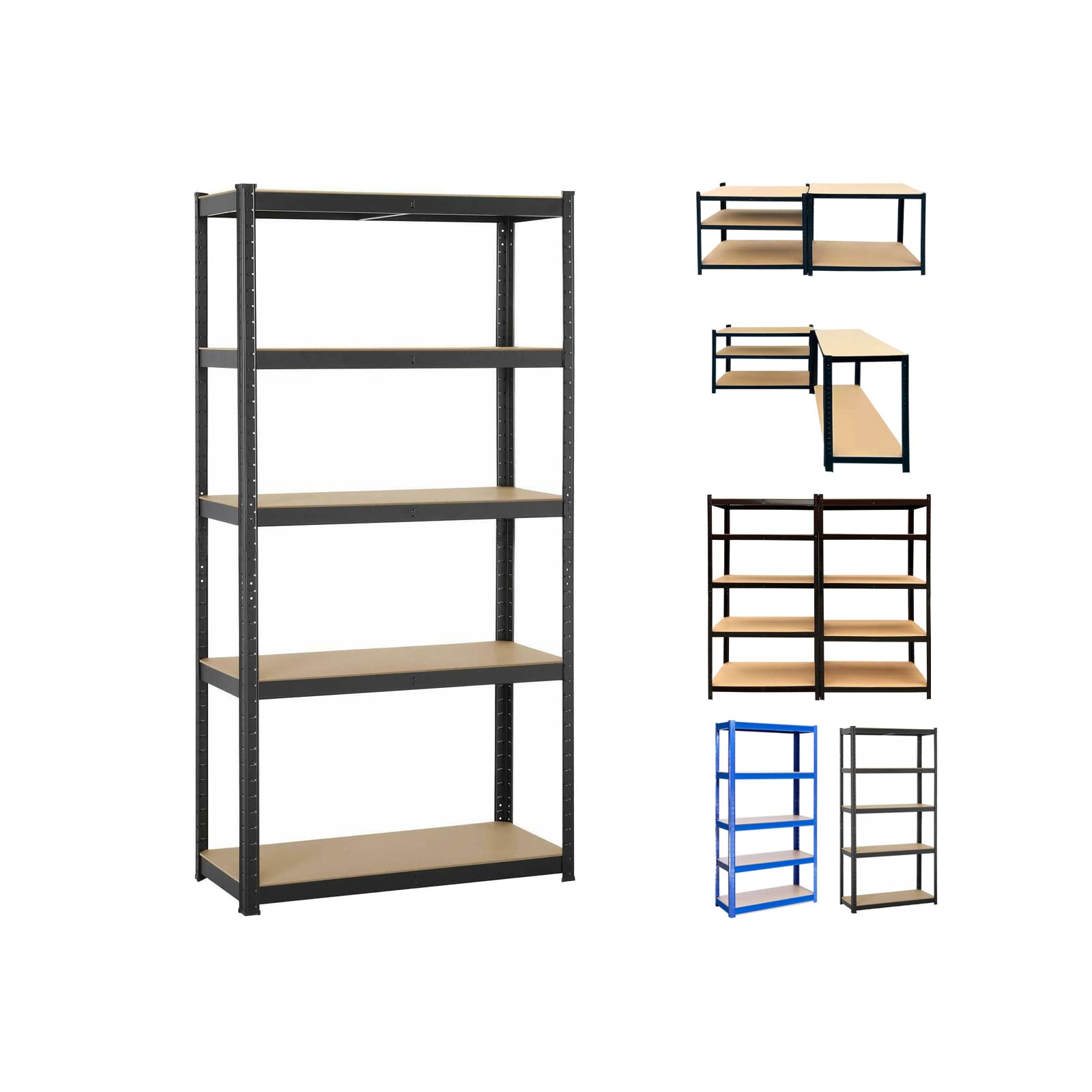 5-Tier Heavy Duty Adjustable Boltless Metal Garage Shelving Unit - 59
