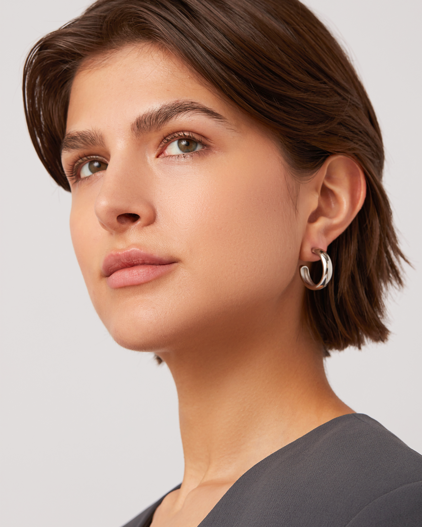 Staple Hoop Earrings - Medium Size Gold/Silver Hoops for Women - Perfect for Everyday Wear, Office & Date Night