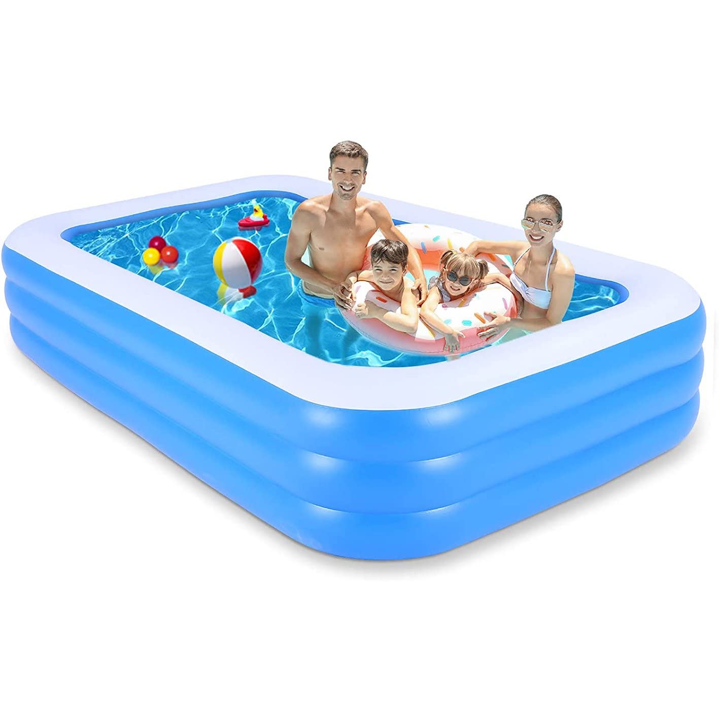 Best Inflatable Kids Swimming Pool 120x72x22 Inches - Large Summer Outdoor Water Play for Toddlers and Children, Perfect for Backyard, Beach, and Garden Fun