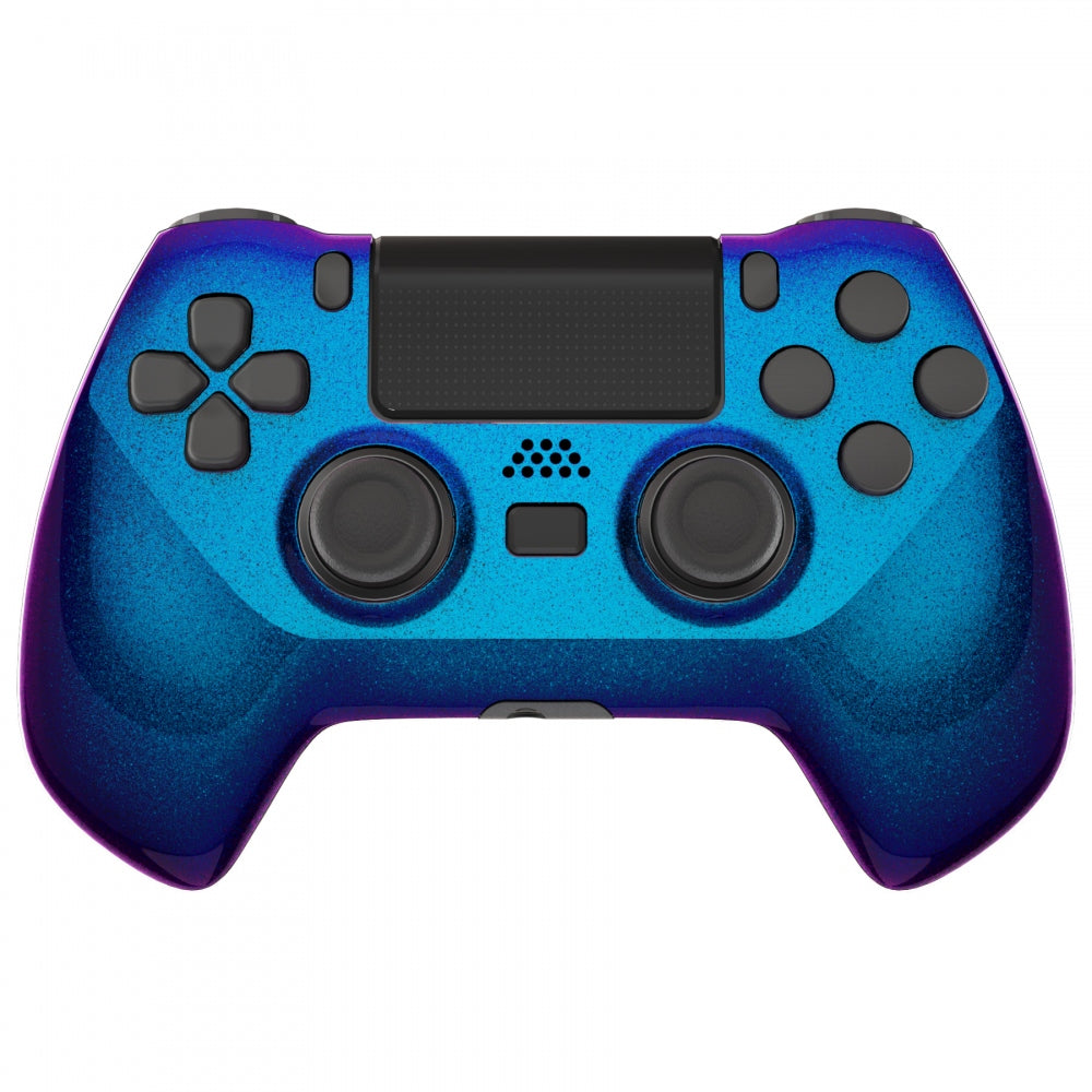 eXtremeRate DECADE Tournament Controller (DTC) Upgrade Kit for PS4 Controller JDM 040/050/055 - Chameleon Purple Blue | Custom PS4 Controller Shell & Button Set | Perfect for Gaming Tournaments & Competitive Play