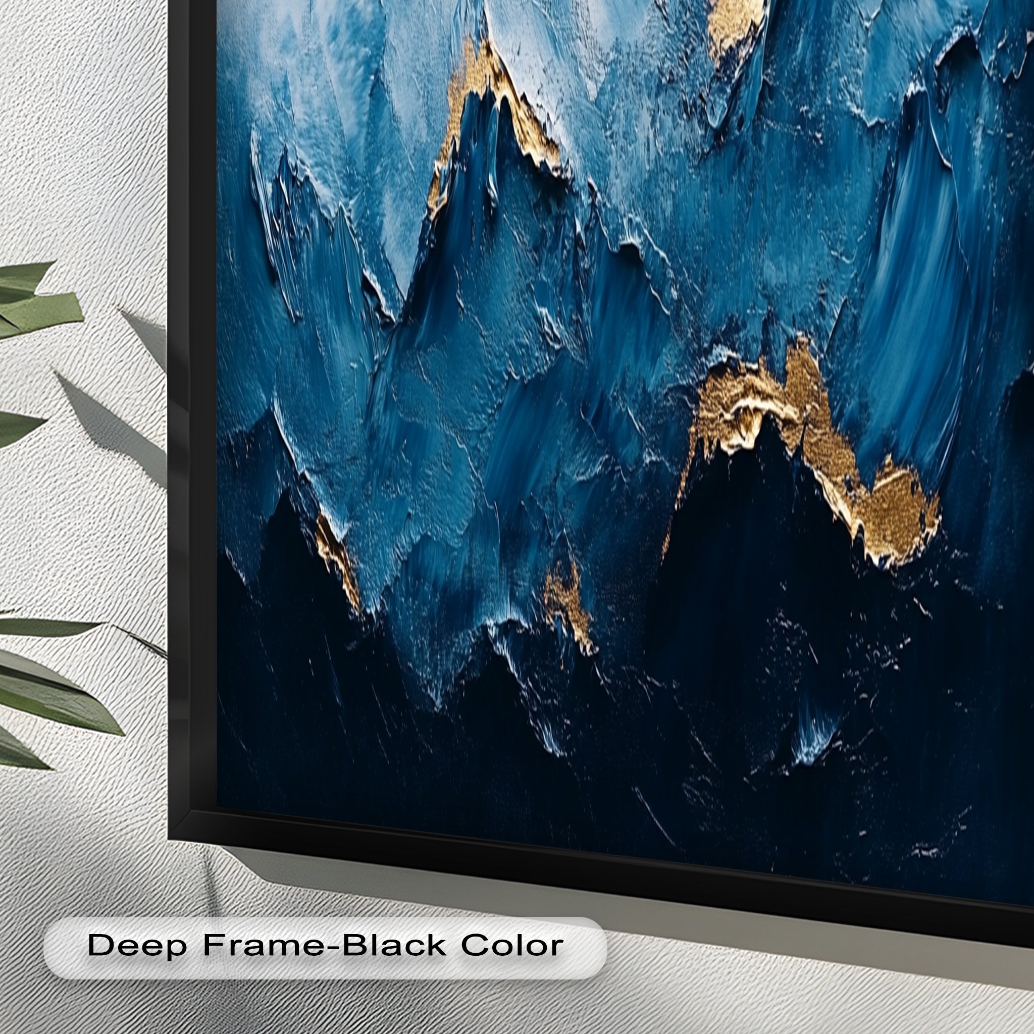 Blue Ridge Art - Handmade Abstract Mountain Oil Painting on Canvas for Home & Office Wall Decor