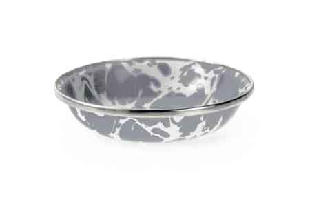 Gray Swirl Enamelware Tasting Dishes - Set of 6 (4.25 Inch) | Perfect for Appetizers, Tapas, Sushi & Party Serving