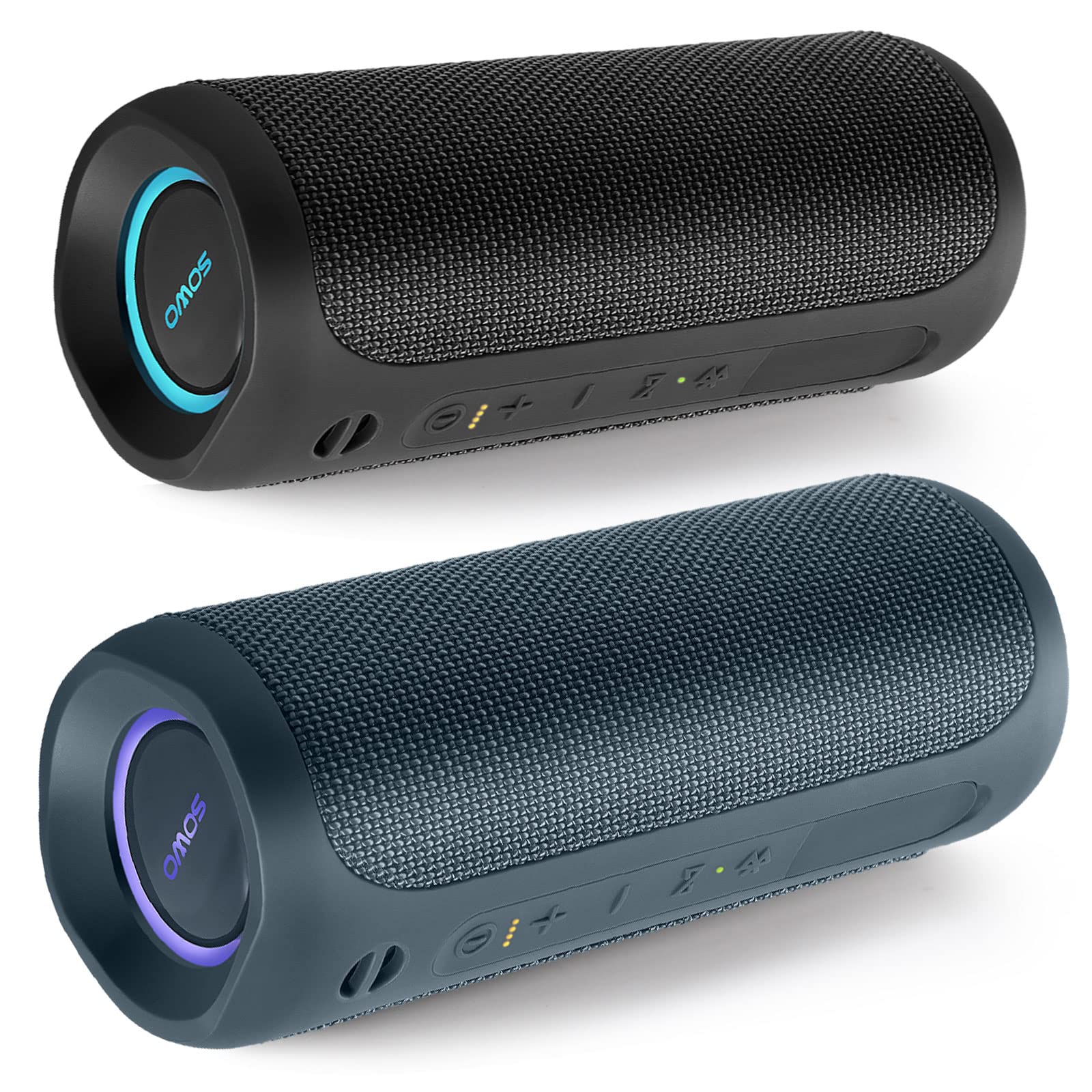 Wireless Stereo Bluetooth Speakers - IPX7 Waterproof Portable Outdoor Speakers with Bassboom Technology, TWS Pairing, 16H Playtime & LED Lights | Perfect for Pool Parties, Beach Trips, Camping & Backyard BBQs