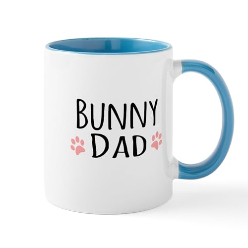 White/Blue Inside - Bunny Dad Mugs