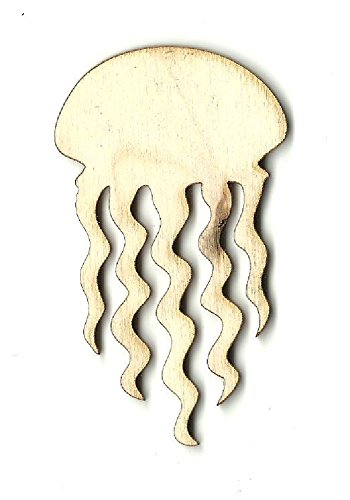 Laser Cut Unfinished Wood Jellyfish Shape for DIY Crafts - SEA35 - Perfect for Home Decor, Scrapbooking, and Ocean-Themed Projects