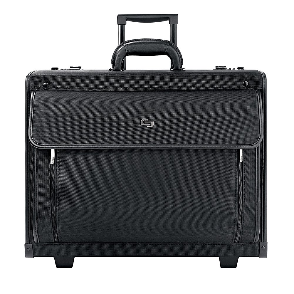 Solo New York Herald Rolling Catalog Case - Padded 16 Inch Laptop Compartment, Dual Combination Locks, 2-Wheel Hard Sided Briefcase for Men & Women (Black) - Perfect for Business Travel, Office Commute & Professional Meetings