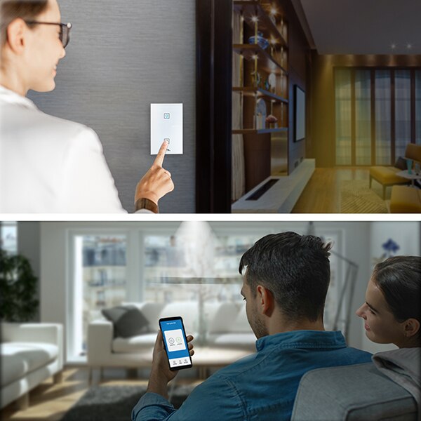 Smart Double Switch for Home - WiFi Light Switch for Smart Home Automation, Voice Control with Alexa & Google Assistant - Perfect for Living Room, Bedroom, and Kitchen Lighting