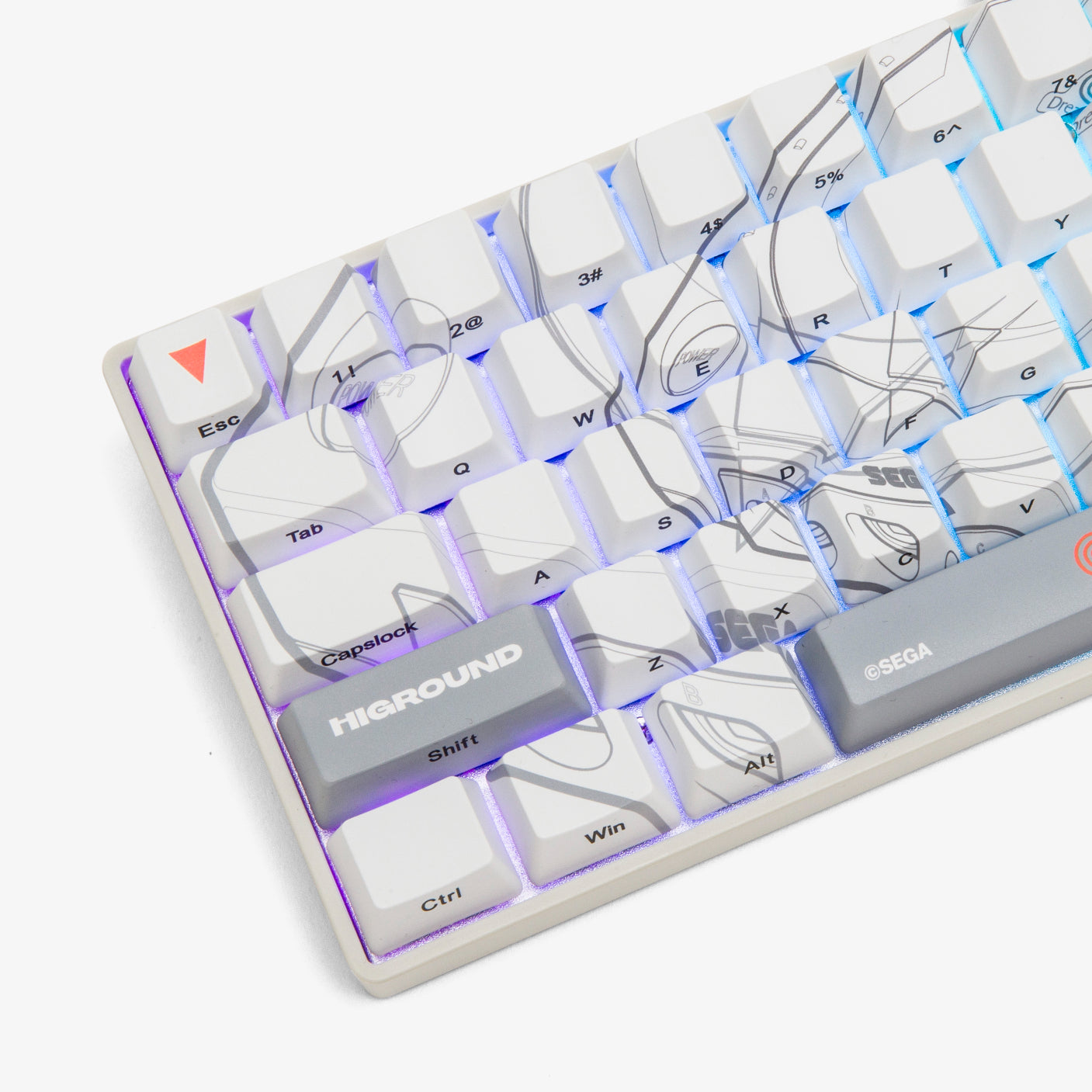 Sonic x Higround Dreamcast Gaming Keyboard - Mechanical RGB Backlit for PC & Mac - Perfect for Retro Gaming & Streaming Setup