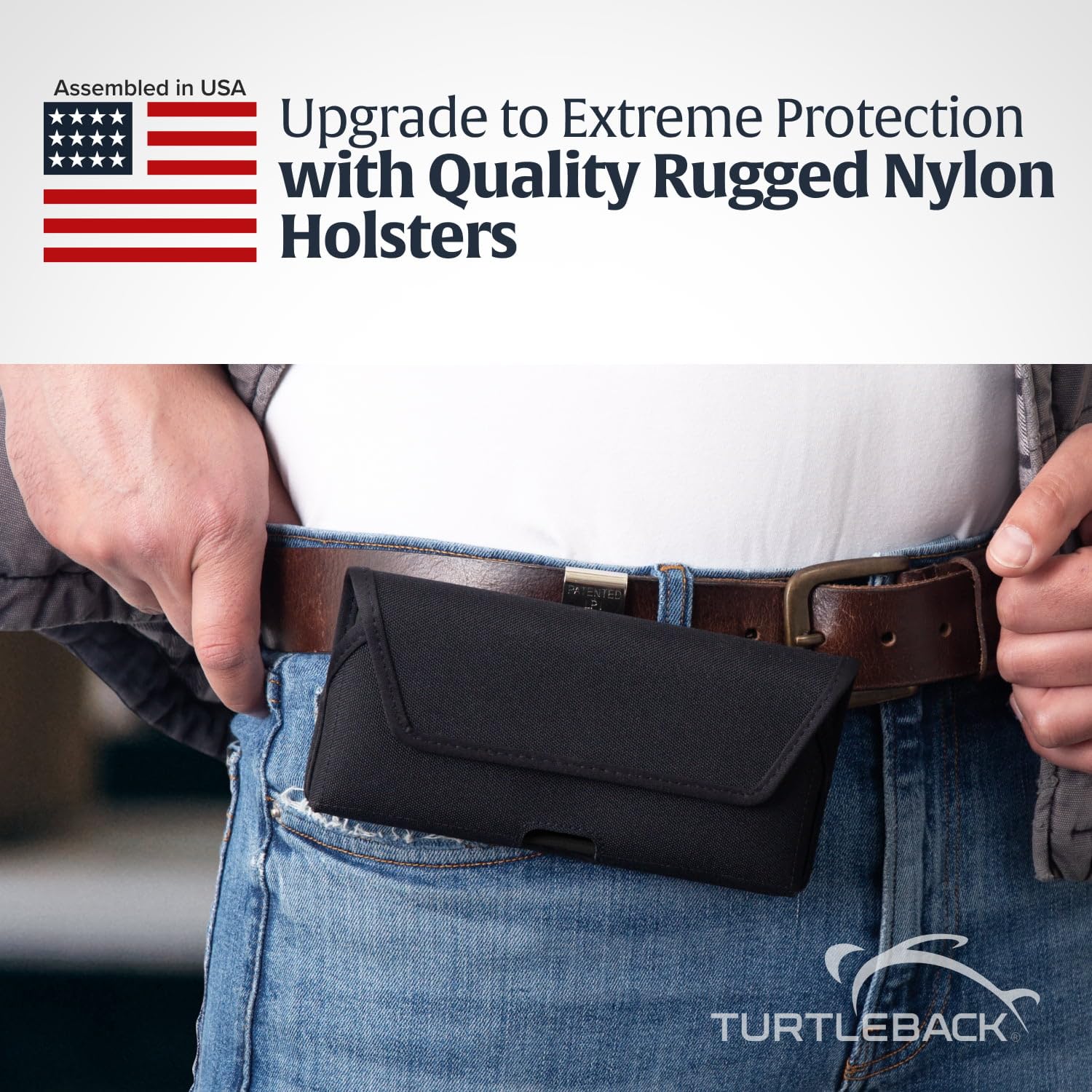 Premium Nylon Phone Holster for Samsung Galaxy S24/S23 Ultra/S22/S21/S20 Ultra - Black Belt Clip Holder Compatible with Slim Cases - Durable Metal Clip - Perfect for Workouts, Hiking & Outdoor Activities
