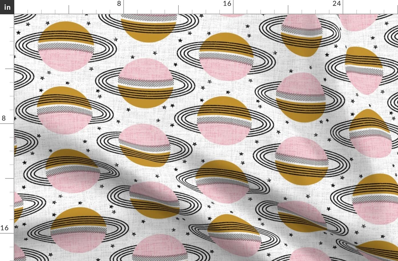 Planet Sky Space Outer Space Planets Mid Mod Printed Organic Cotton Sateen Fabric Fat Quarter - Premium Quilting, Sewing & Apparel Material for DIY Home Decor, Craft Projects & Upholstery - Perfect for Space-Themed Bedding, Curtains & Wall Art