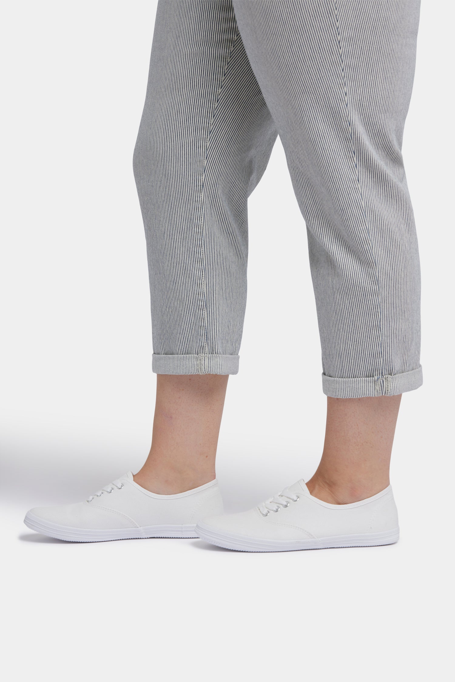 Chloe Plus Size Skinny Capri Jeans - Luarca Stripe Design | Comfortable Stretch Denim Pants for Women | Perfect for Casual Outings, Work & Weekend Wear