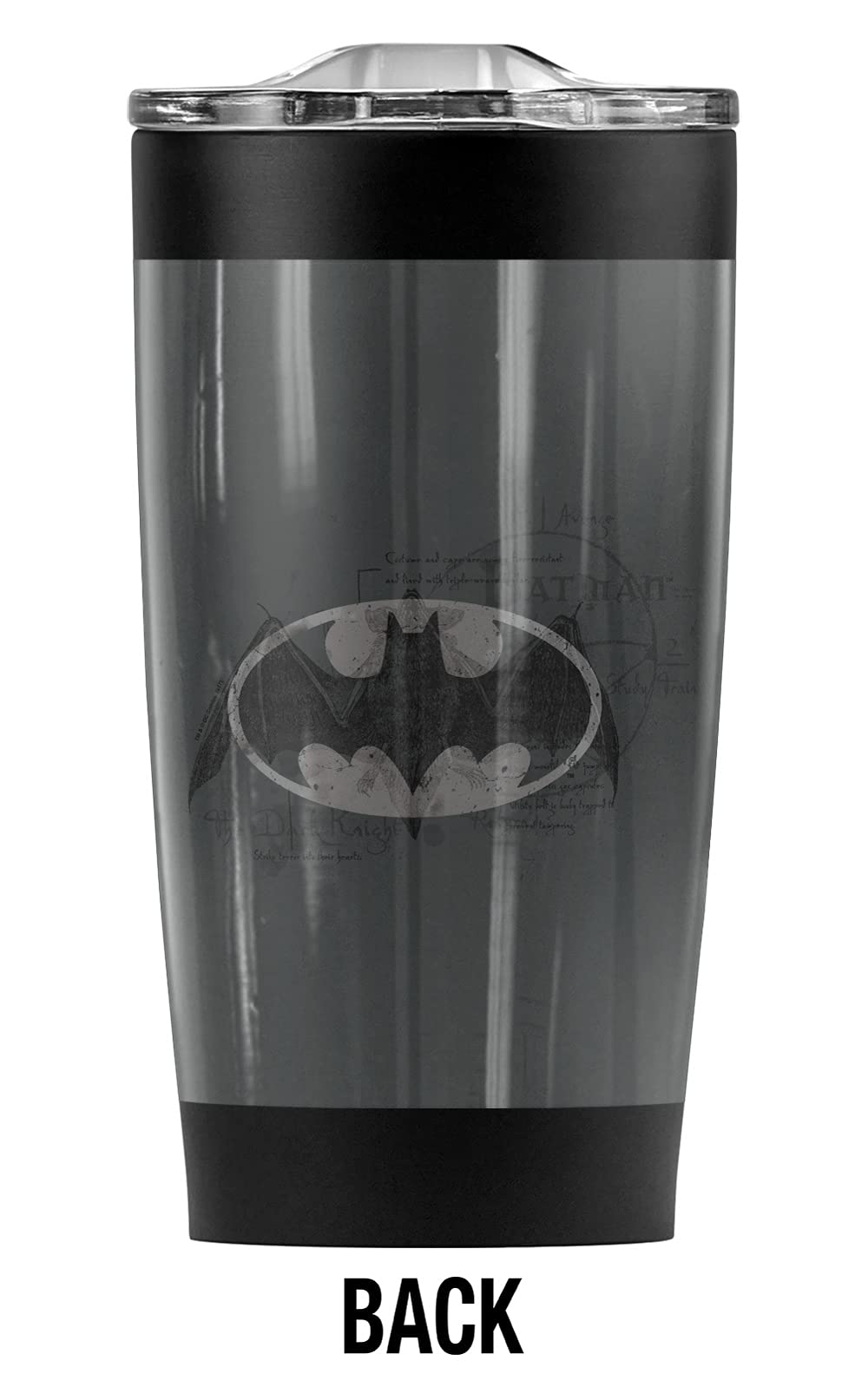 Batman Arcane Bat Logo 20 oz Stainless Steel Tumbler - Vacuum Insulated Coffee Travel Mug with Leakproof Sliding Lid | Double Wall Insulation for Hot & Cold Drinks | Perfect for Office, Gym, Camping & Car Commute