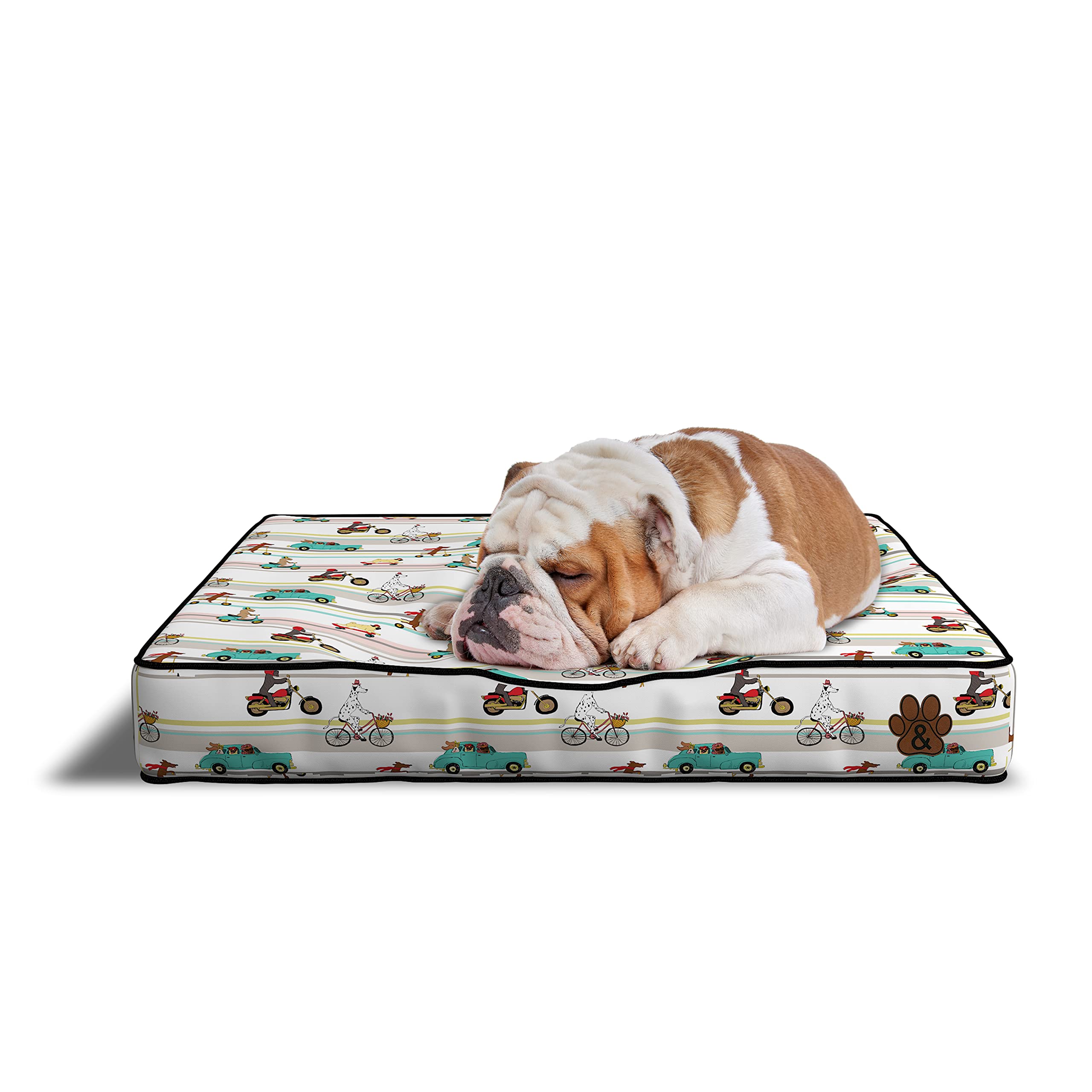 Premium Orthopedic Dog Bed for Large, Medium & Small Dogs - Soft Plush Pet Mattress with Removable Washable Cover, Waterproof & Non-Slip Bottom - Ideal for Crates, Floors & Home Use (Pattern 04, Small)