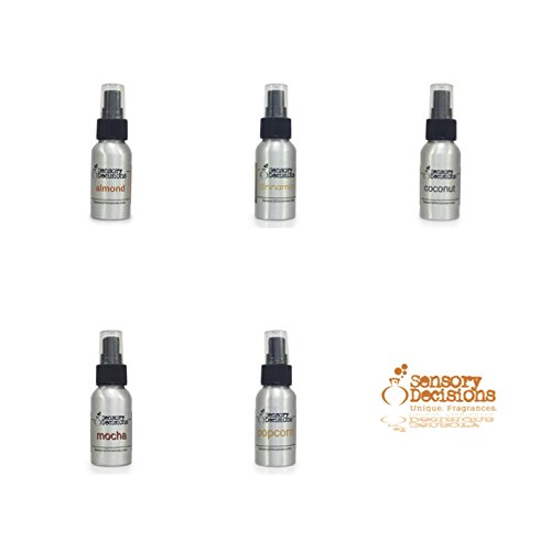 10 Realistic Food Scented Room Sprays - Coconut, Cinnamon, Almond, Chocolate, Coffee, Bread, Bacon, Mocha, Popcorn & Cherry Fragrances in Elegant Silver Bottles | Perfect for Home, Office, Spa & Gift Giving