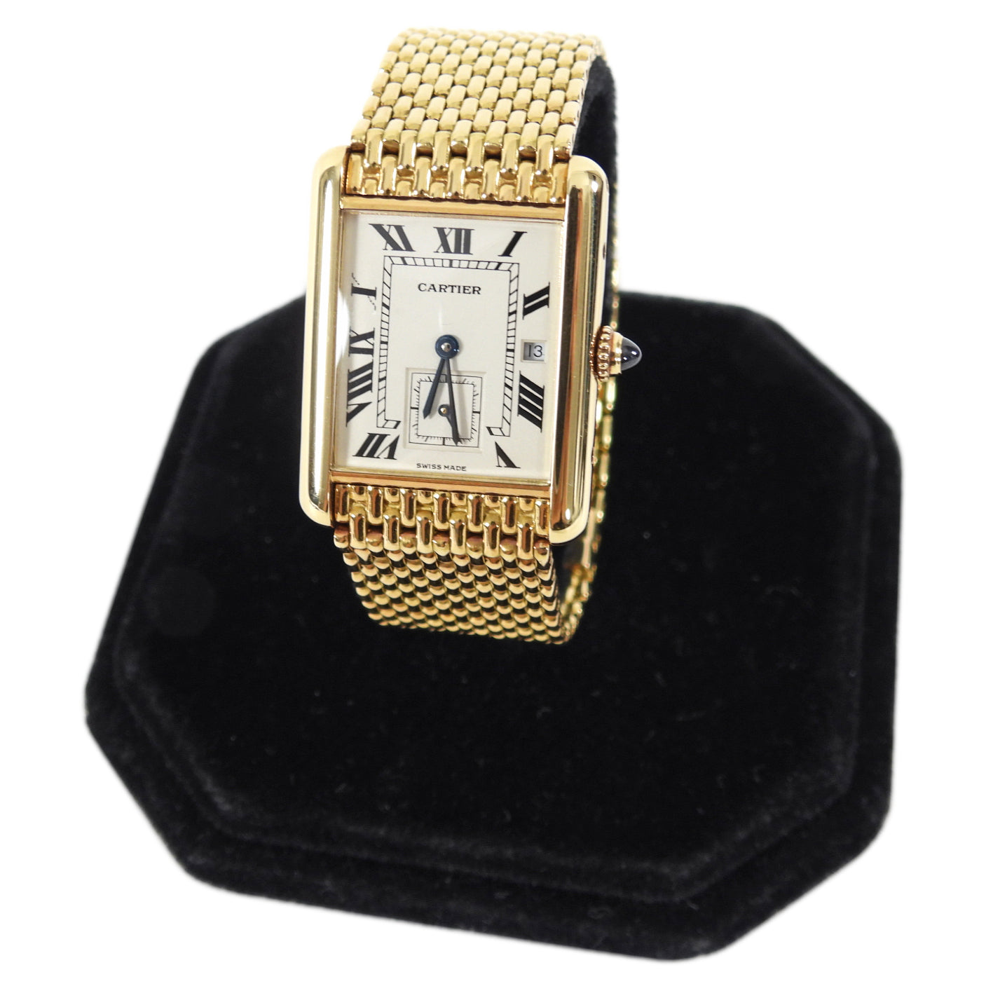 Cartier 18k Yellow Gold Tank Louis Grain de Riz Watch - Luxury Swiss Made Timepiece for Men & Women - Perfect for Business Meetings, Formal Events & Special Occasions