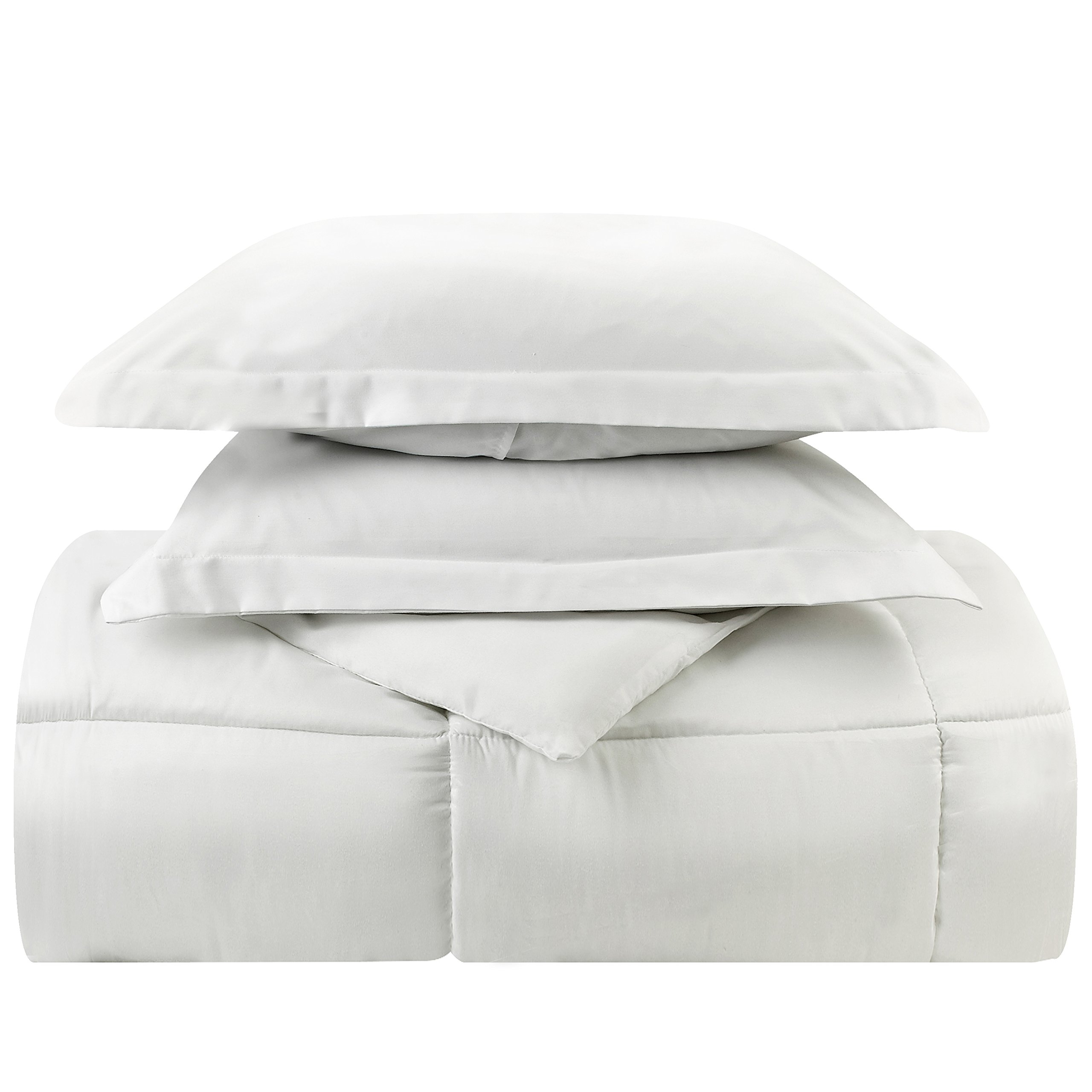 Nestl Bed in a Bag - Ultra Soft Down Alternative Comforter & 4-Piece Sheet Set - Queen Size - Navy/Lavender - Perfect for Cozy Bedrooms & Guest Rooms