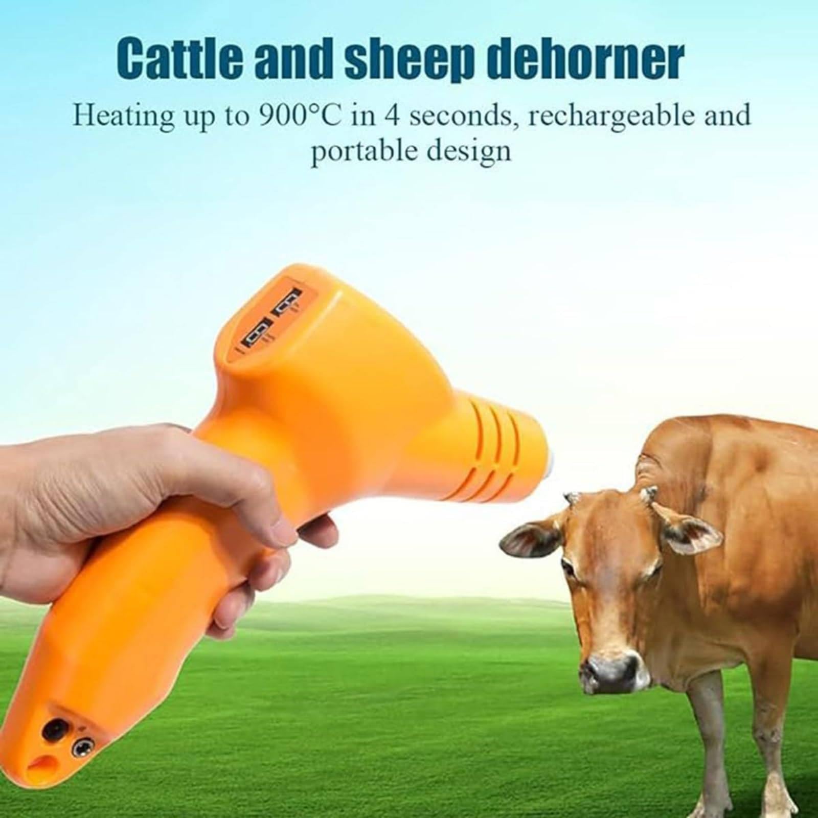 Electric Dehorner for Cattle - Cordless & Fast Heating Dehorning Tool for Calves, Lambs & Goats | Professional Livestock Care Equipment | Perfect for Farms, Ranches & Veterinary Use