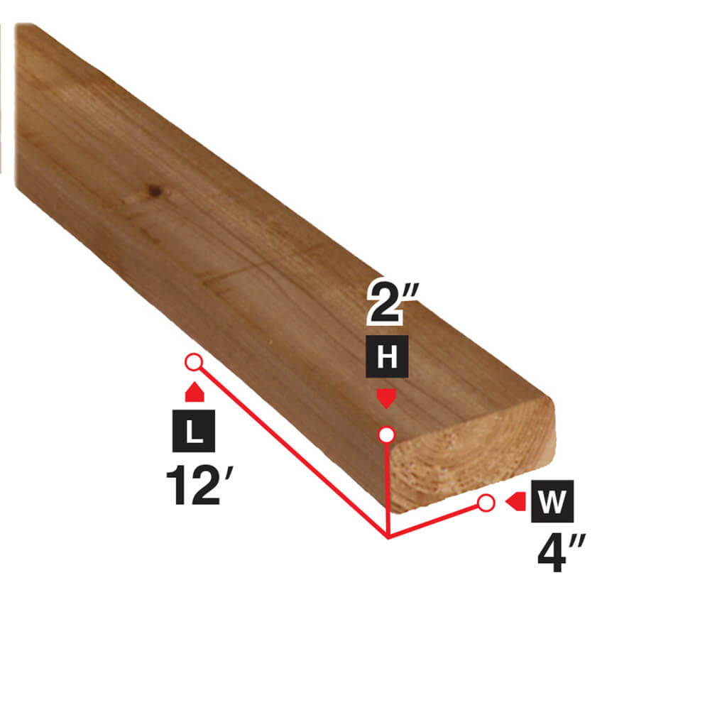 2 in. x 4 in. x 12 ft. Brown Pressure Treated Lumber - Premium Outdoor Wood for Fencing, Decking & Construction Projects