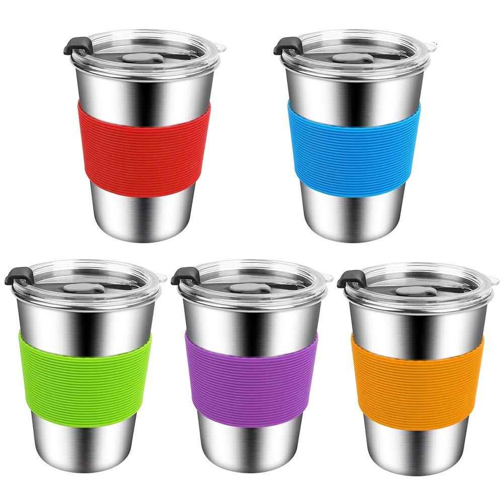 Spill Proof Kids Cups with Lids - 12oz Stainless Steel Toddler Tumbler | Leak Proof Sippy Cups for Smoothies & Drinks | BPA Free, Durable for Children & Adults | Perfect for Travel, School & Home Use