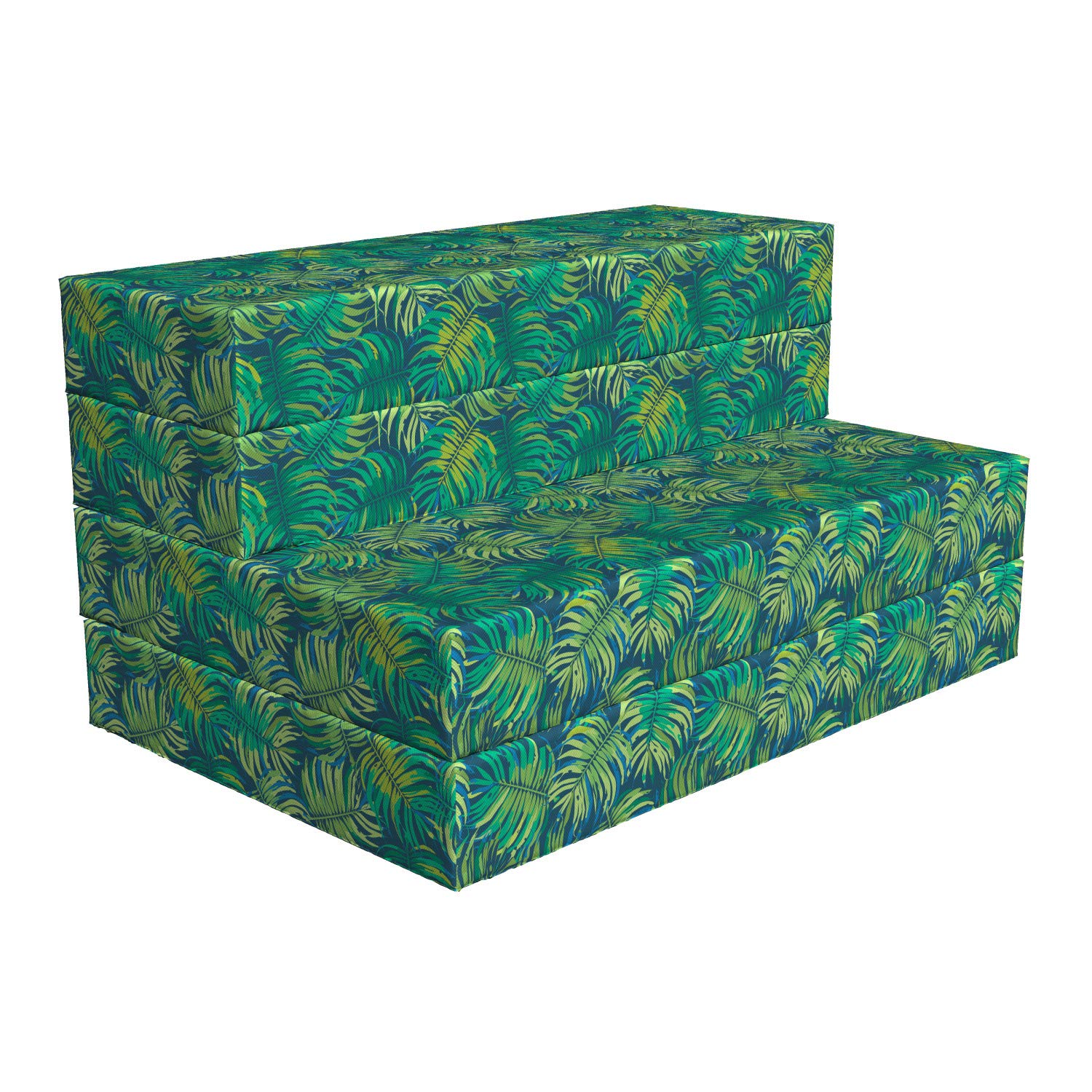 Ambesonne Foldable Mattress with Hawaiian Tropical Leaves Design, 74.8