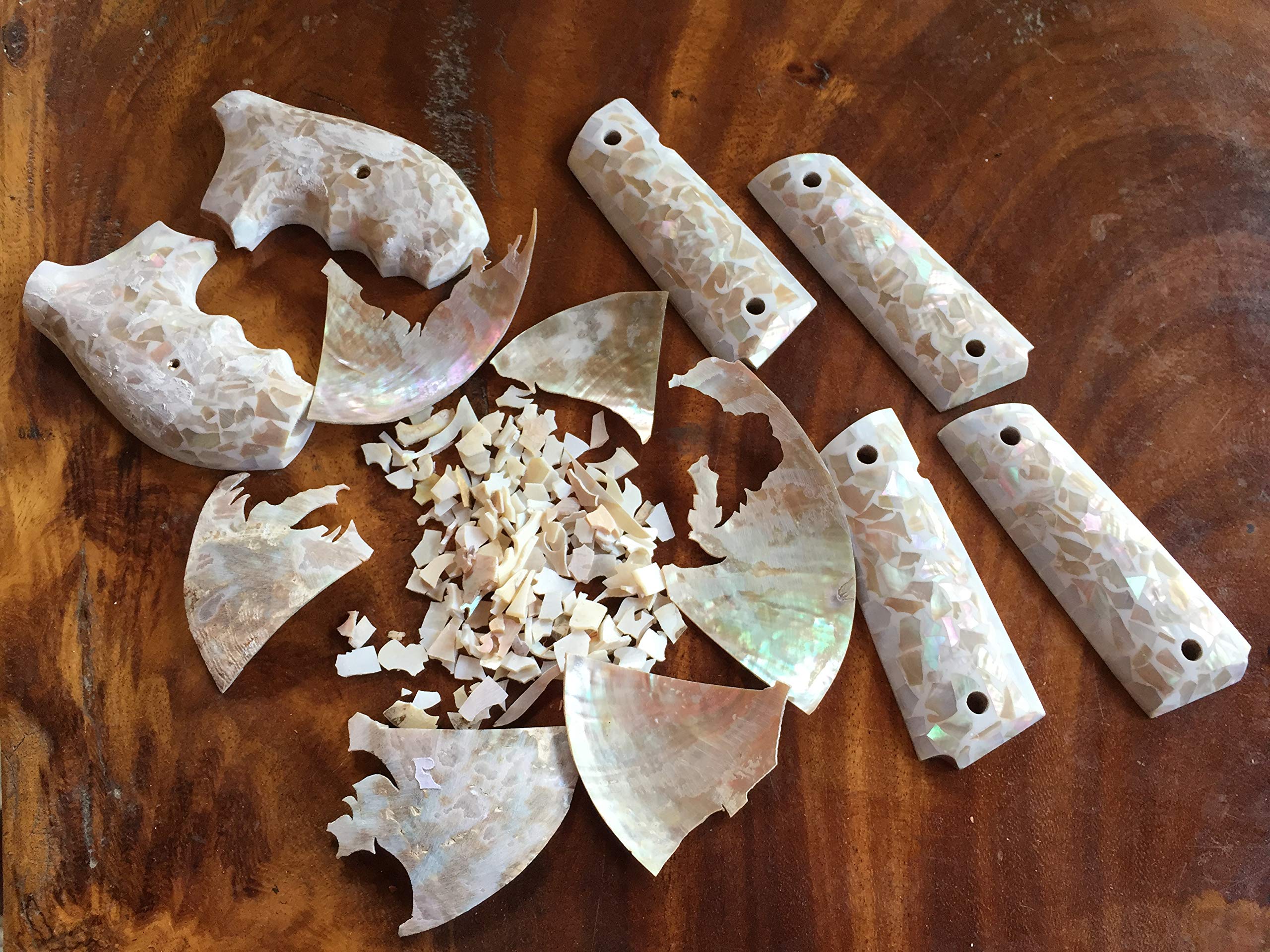 Mother of Pearl Grips for 1911 Pistols - Full Size Standard Fit for Colt Government, Commander, Kimber, Springfield, Remington & Taurus PT 1911 - Premium Handgun Accessories for Shooting Range & Collectors